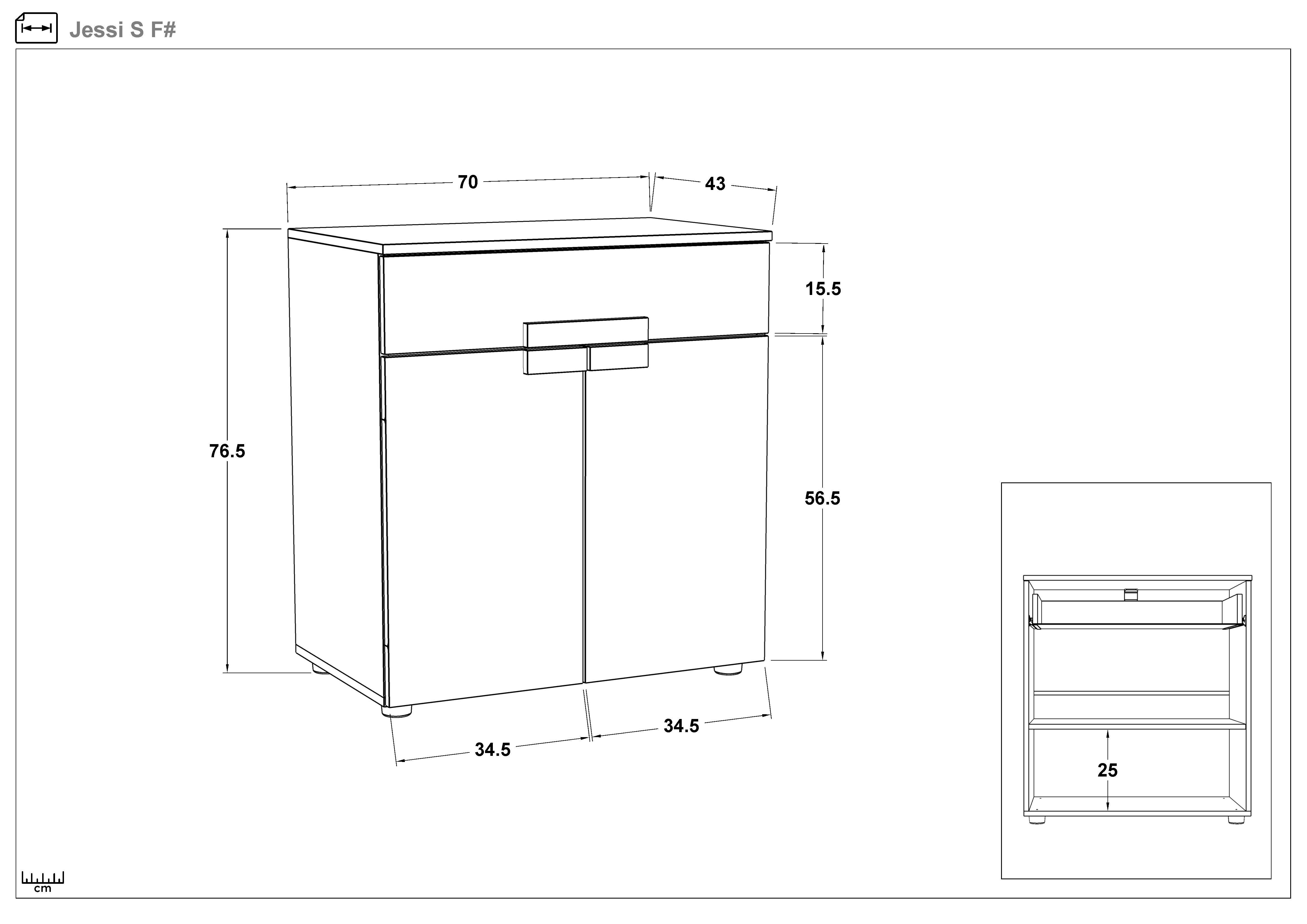 Dresser Jessie S, Antique oak + black gloss  2