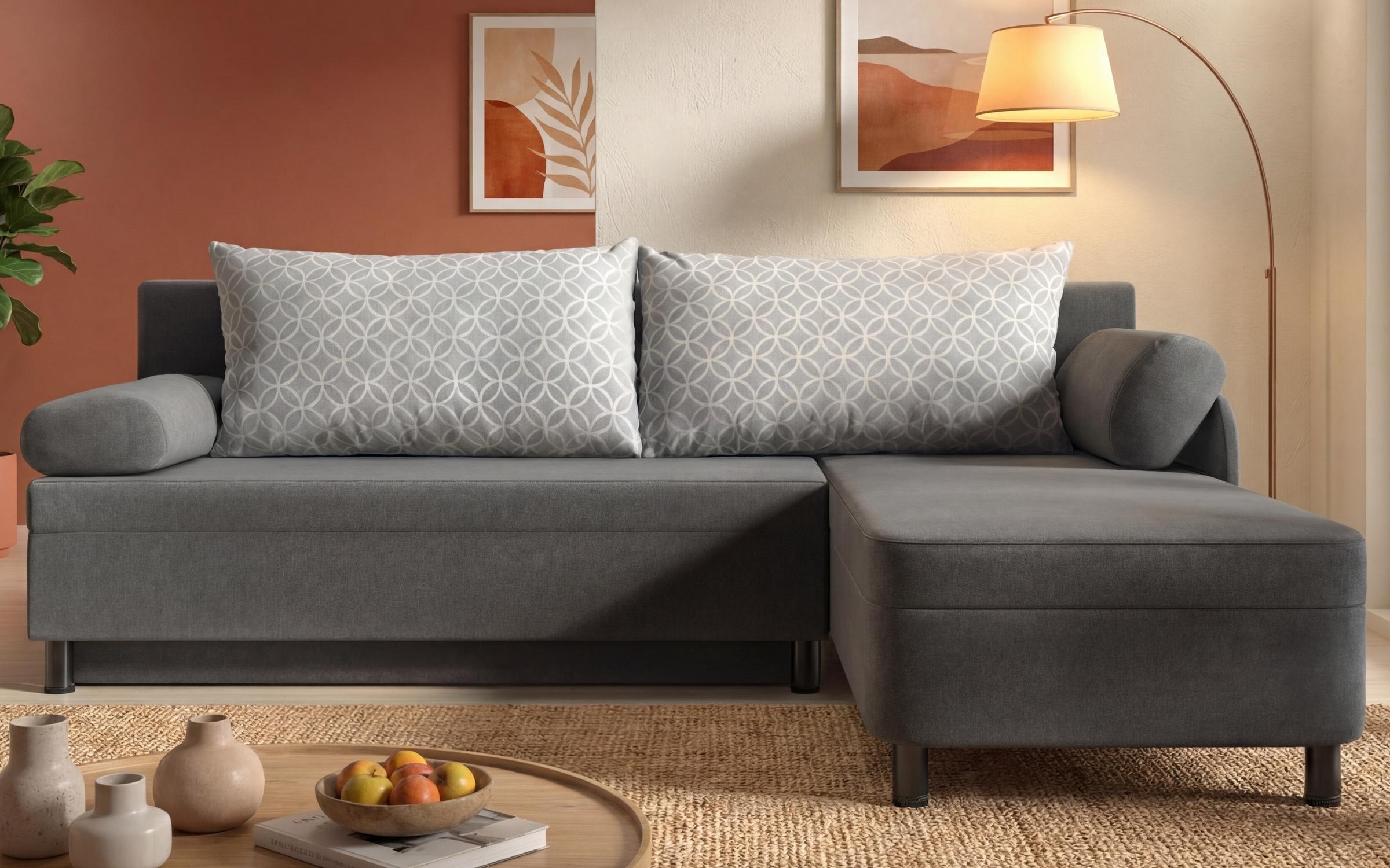 Extendable corner sofa Carolin, grey  1