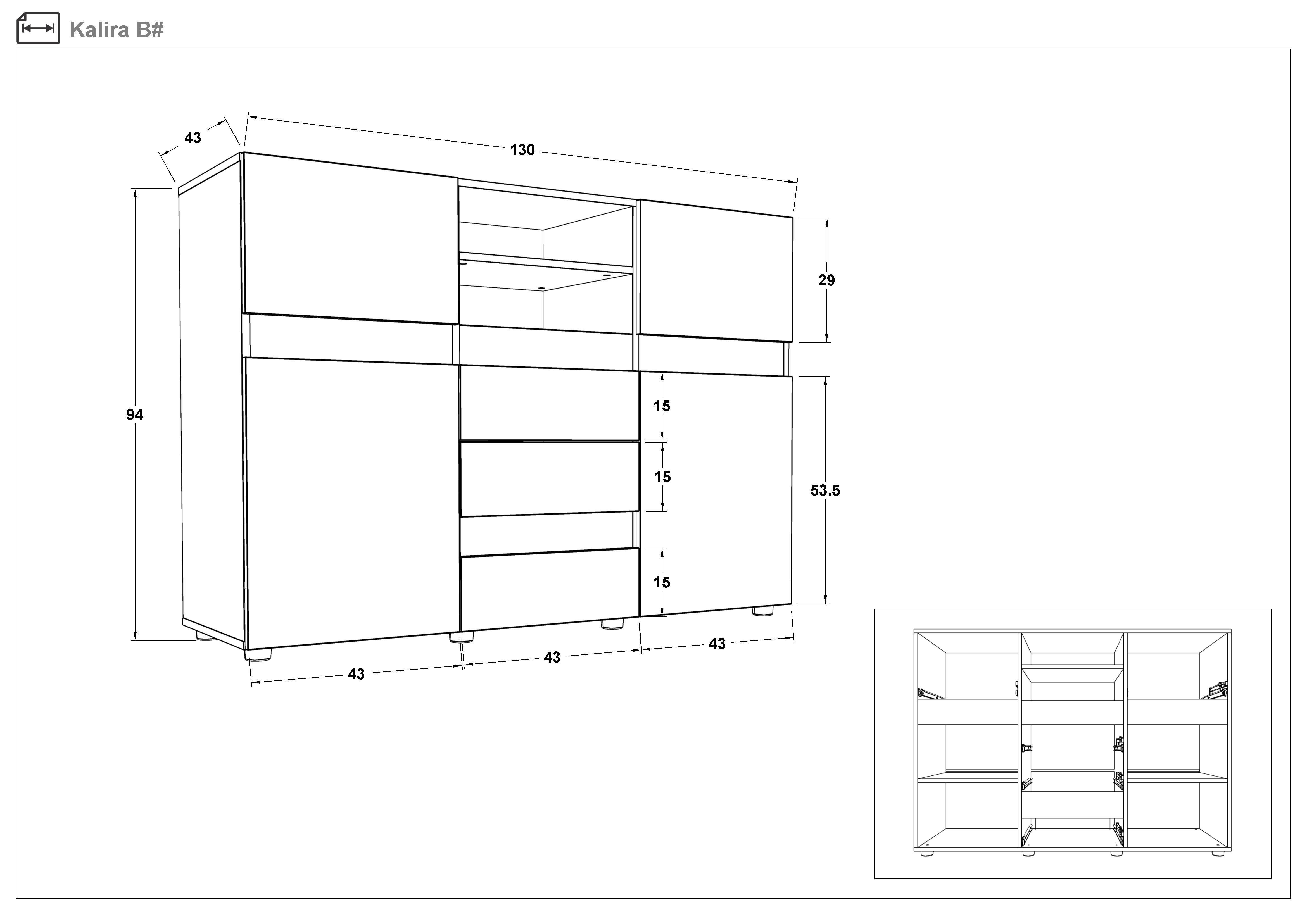 Dresser Kalira, white gloss + Tunisia marble  2