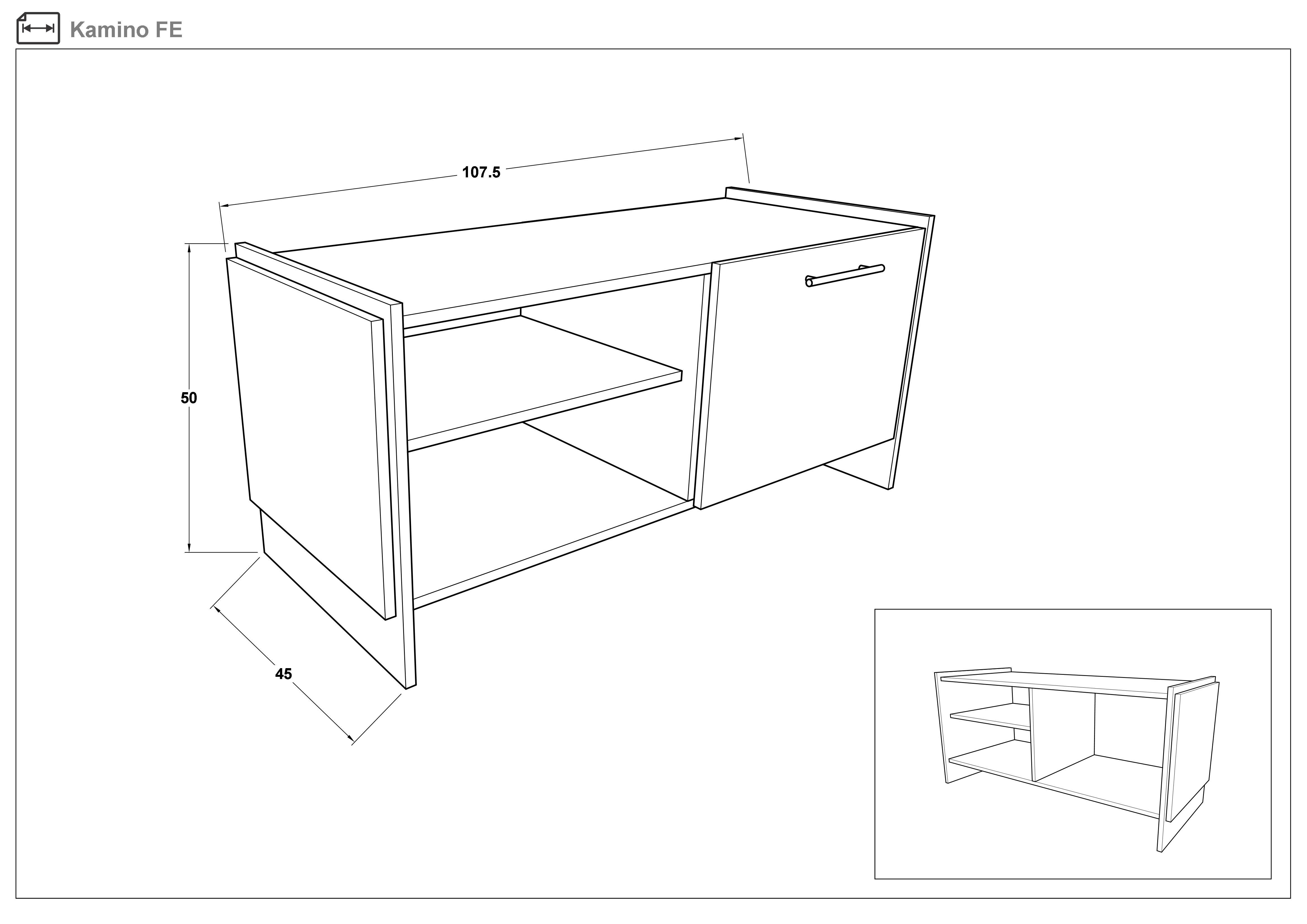 TV cabinet Camino FE, Wotan oak + black  2