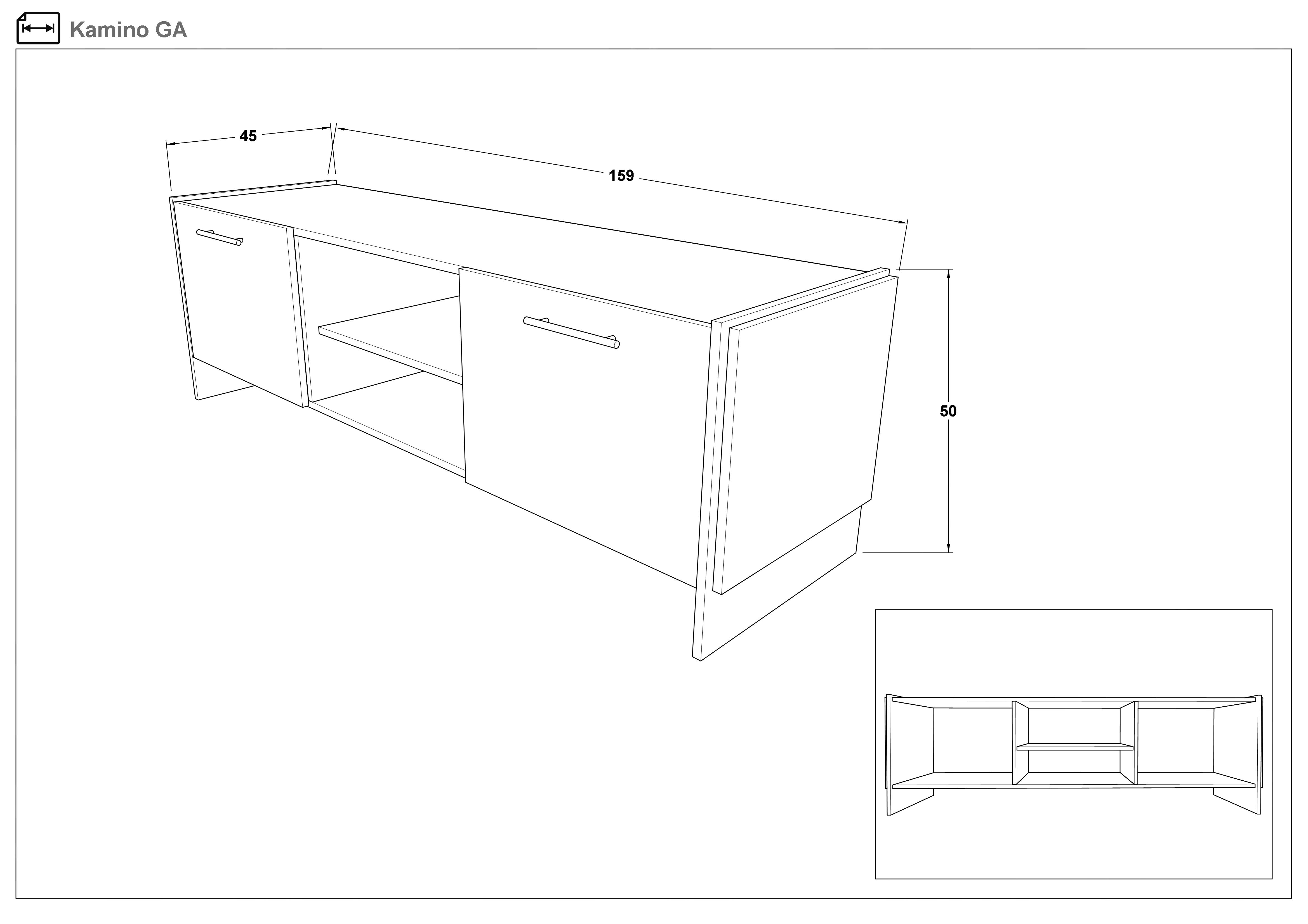 TV cabinet Camino GA, Wotan oak + black  2
