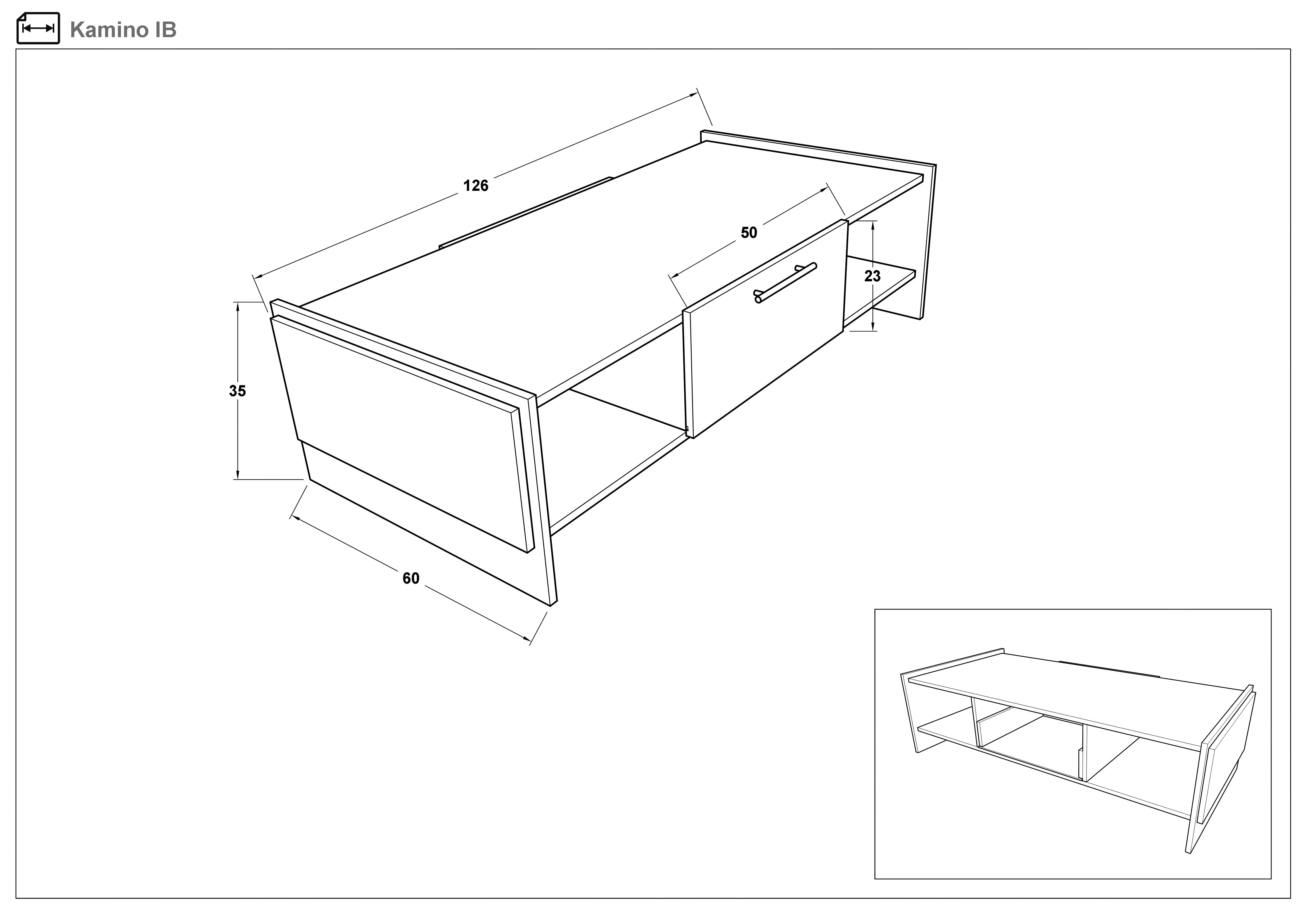 Coffee table Camino IB, Wotan oak + black  2