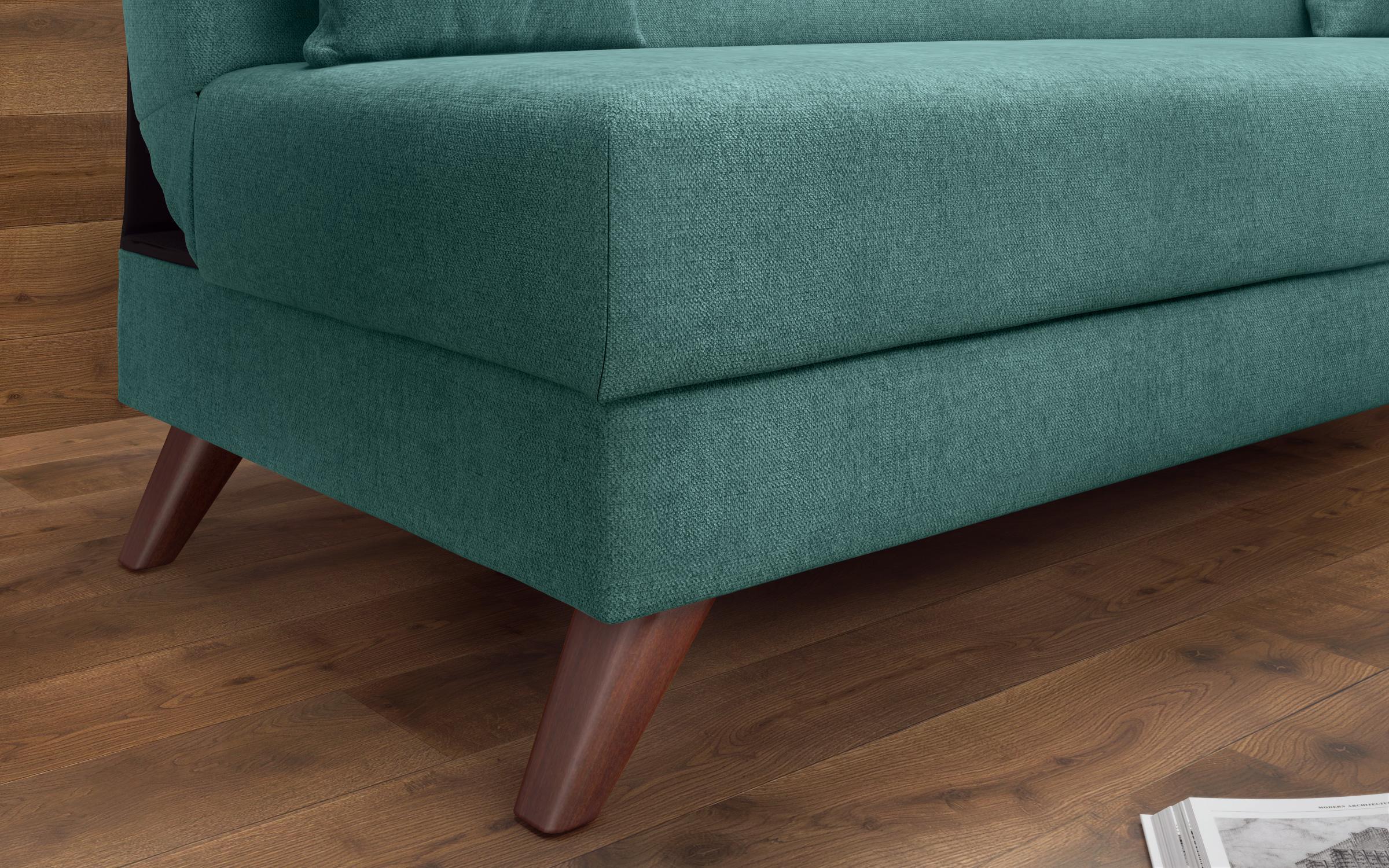 Extendable click-clack sofa Brent, turquoise  6