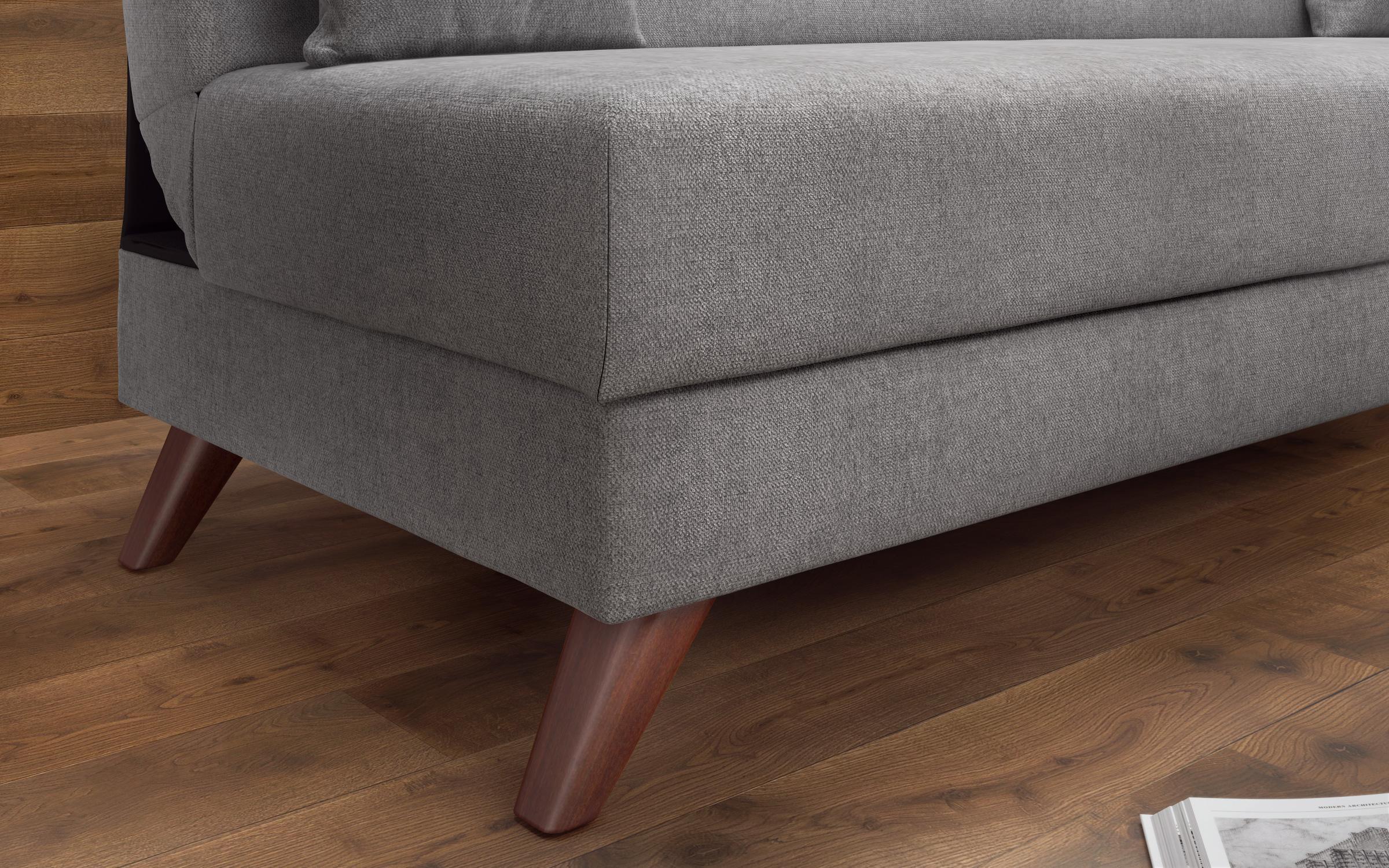 Extendable click-clack sofa Brent, light grey  9