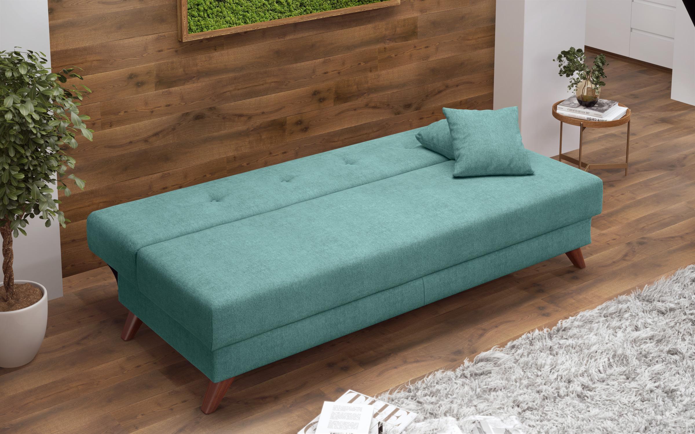 Extendable click-clack sofa Brent, turquoise  5