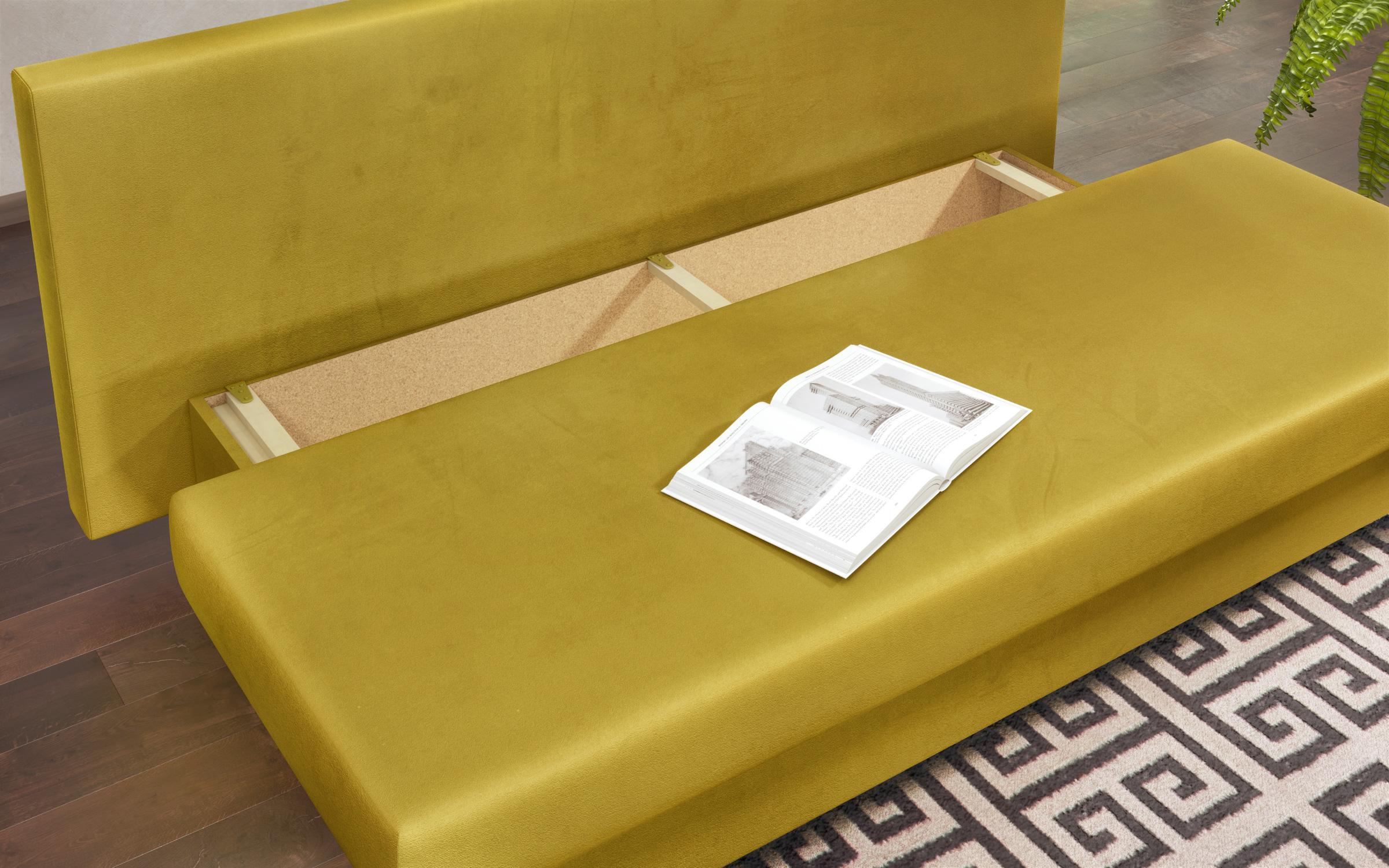 Extendable sofa Como, yellow + print  7