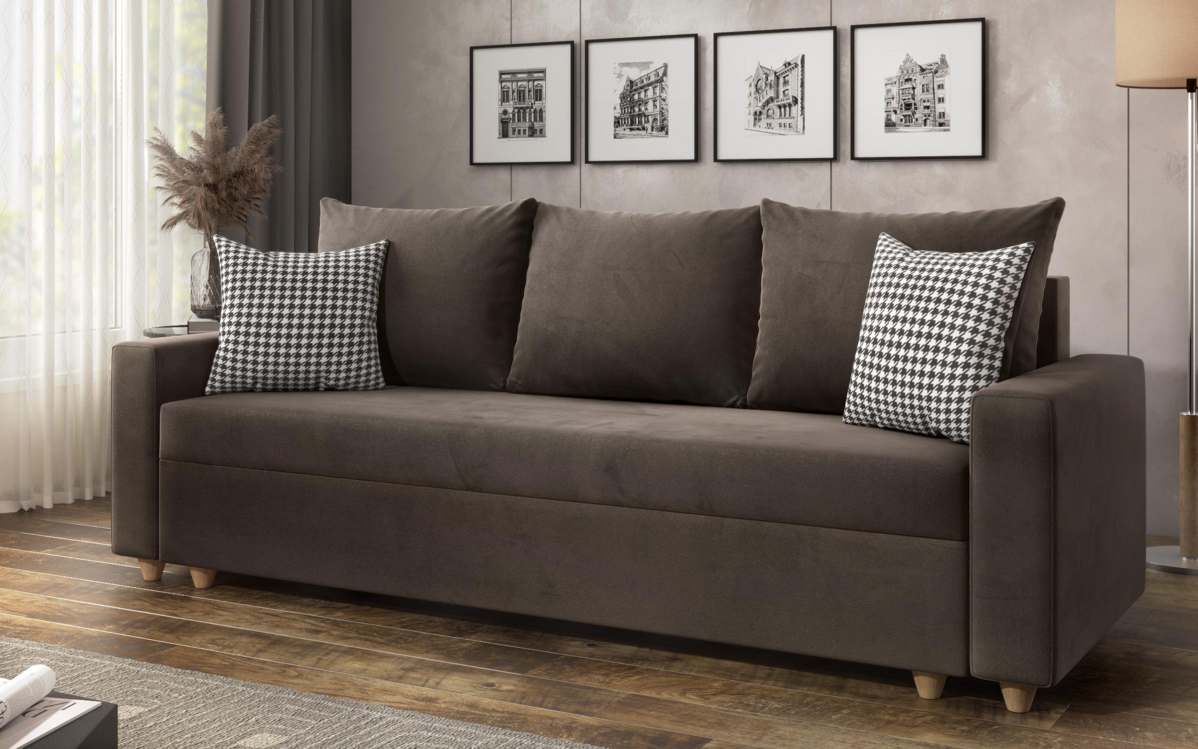 Extendable sofa Fabiola, brown  1