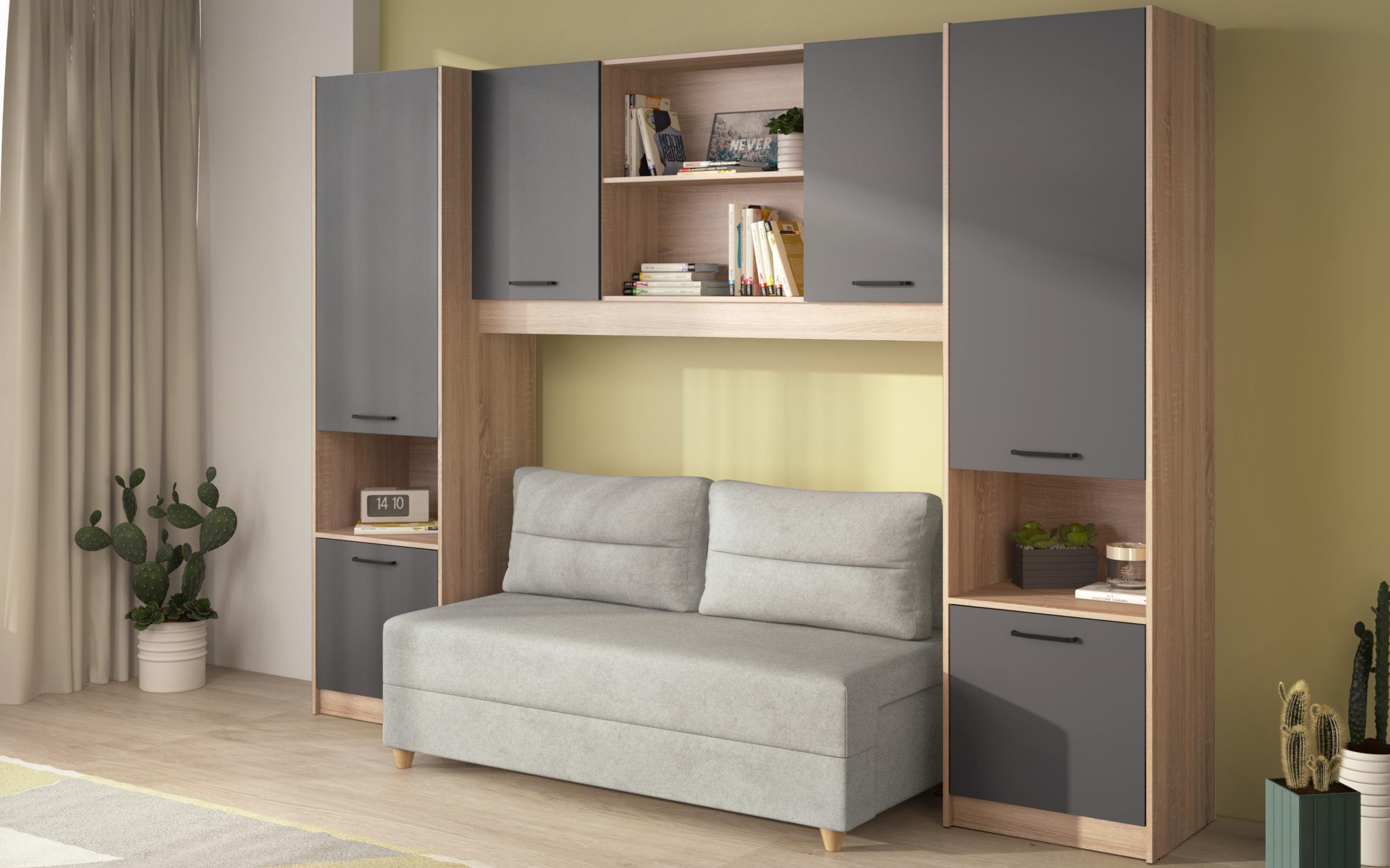Set Diema, Sonoma oak + anthracite matt + light beige  1