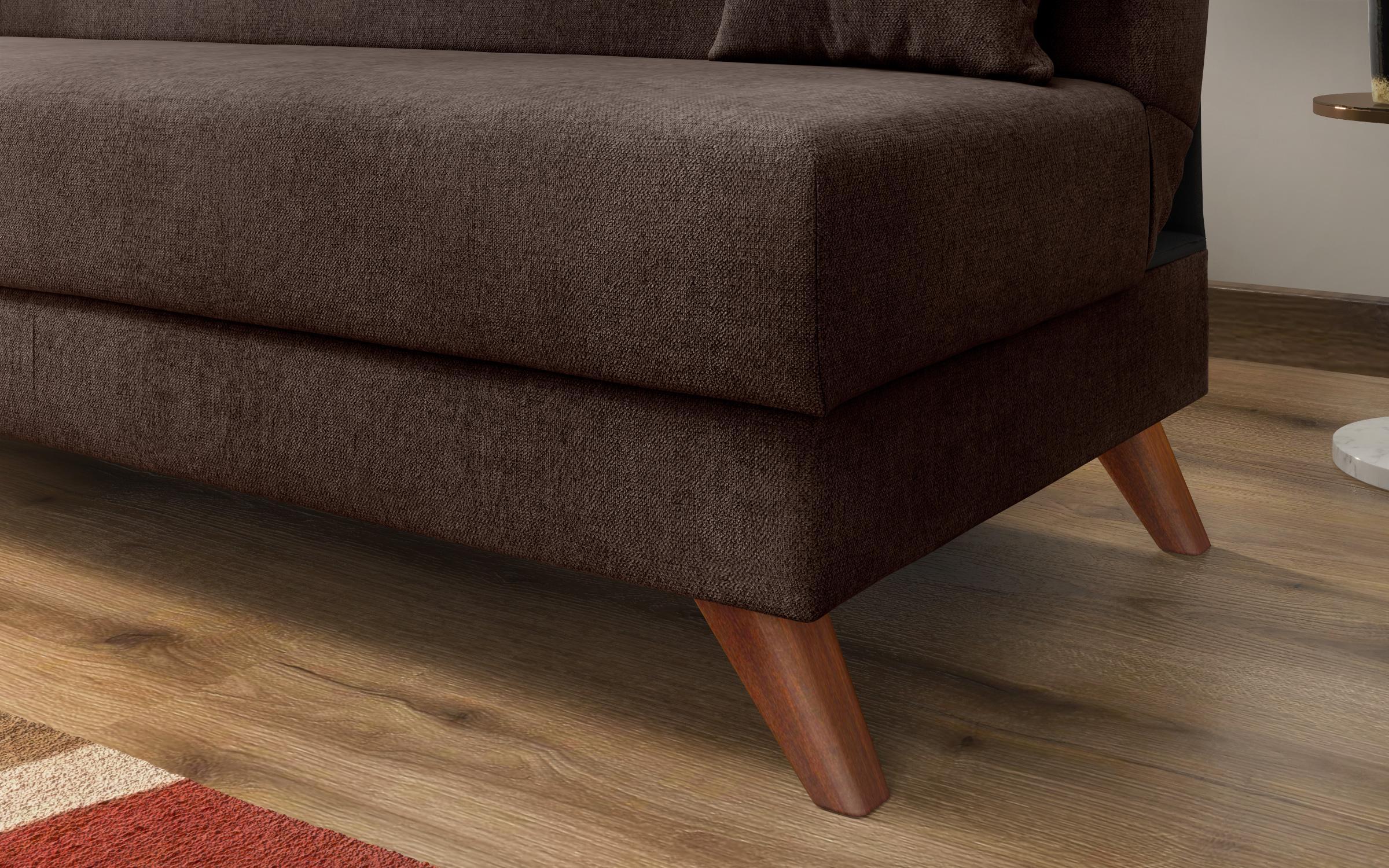 Extendable click-clack sofa Lendo, brown  6