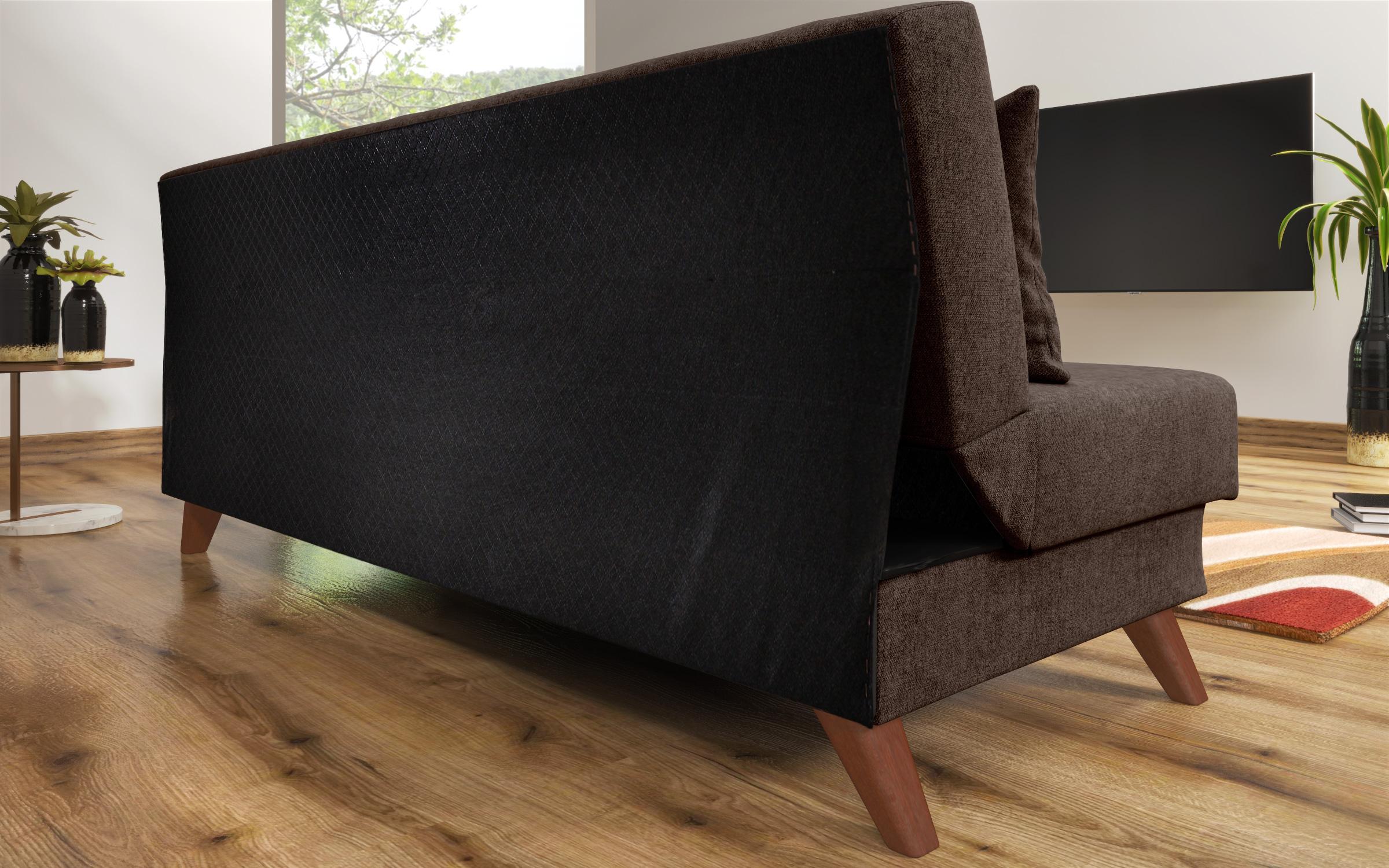 Extendable click-clack sofa Lendo, brown  9