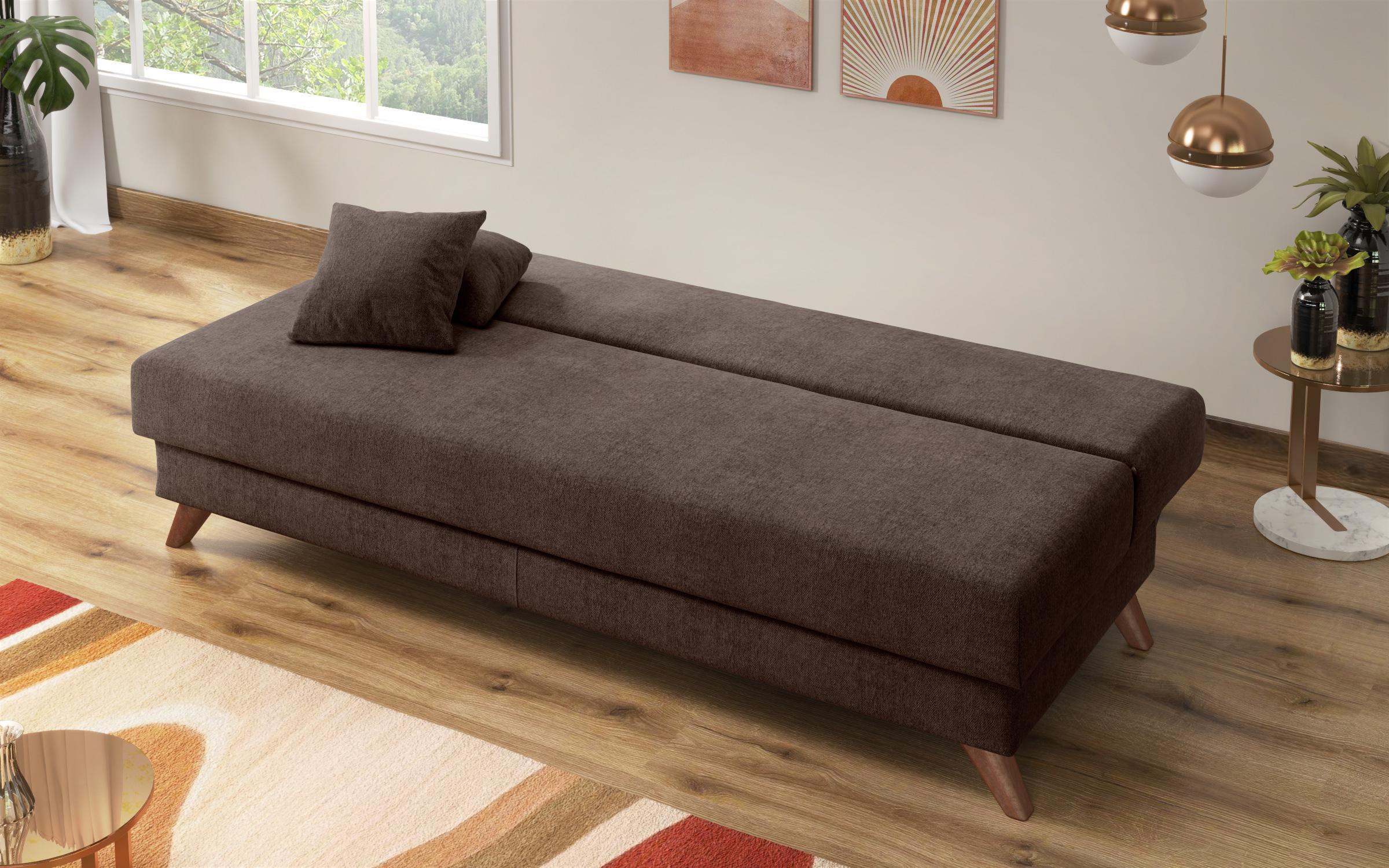 Extendable click-clack sofa Lendo, brown  7