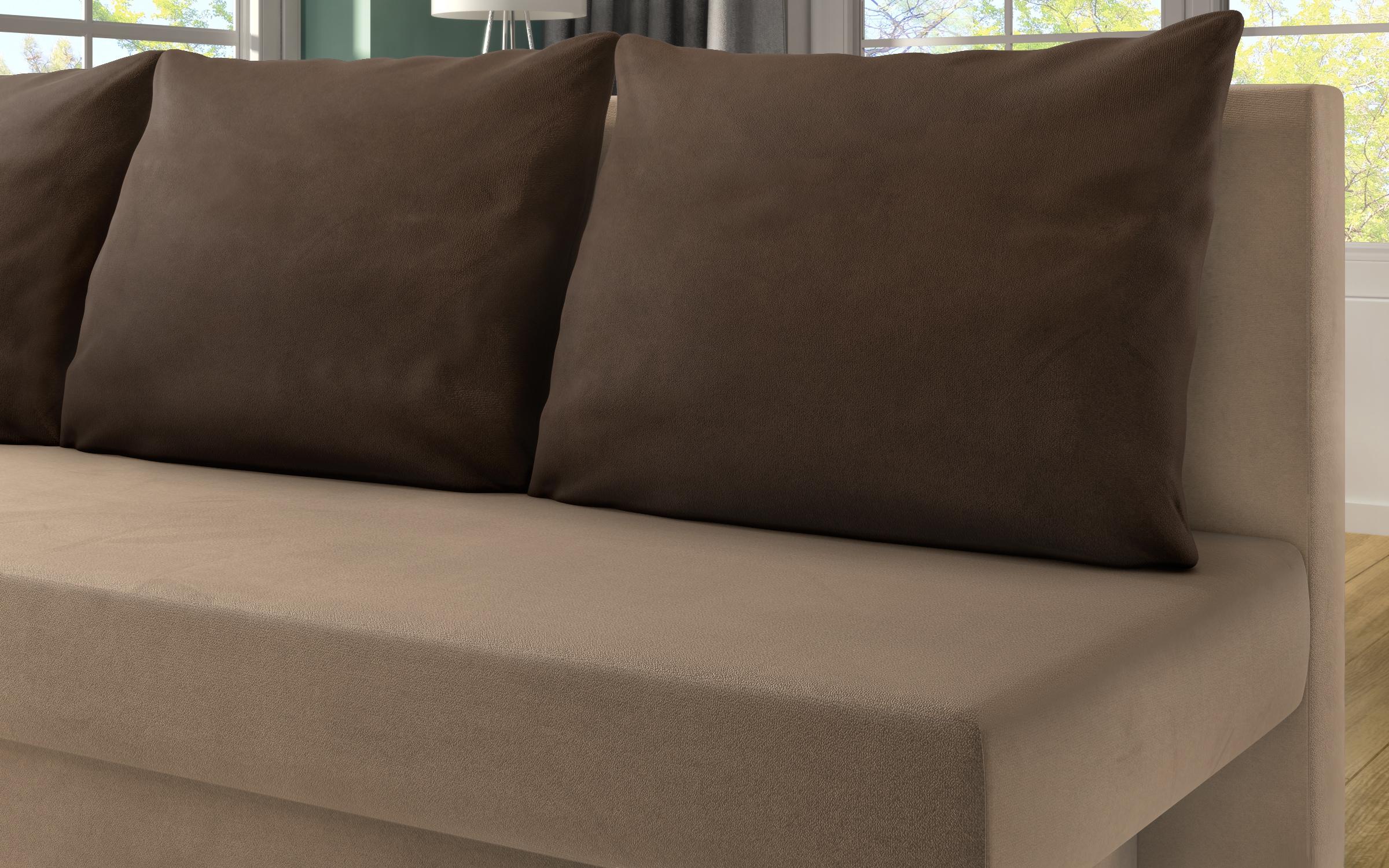 Extendable sofa Marty, light beige + brown  5