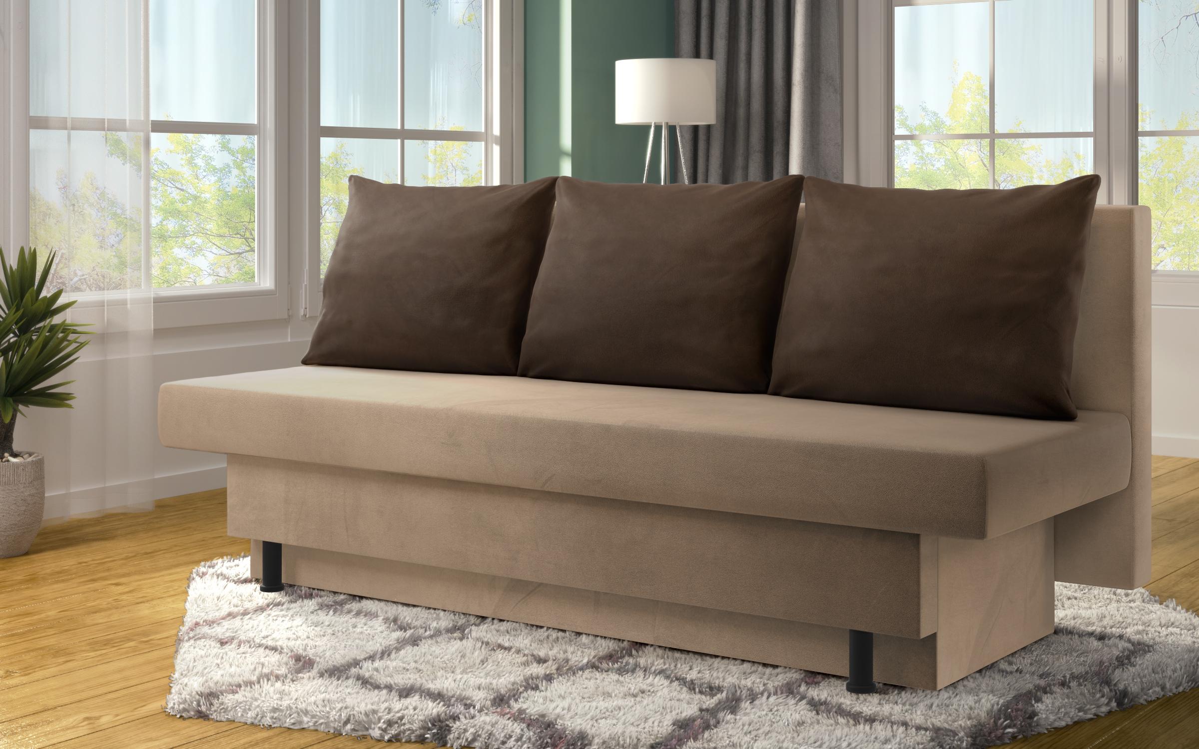 Extendable sofa Marty, light beige + brown  3