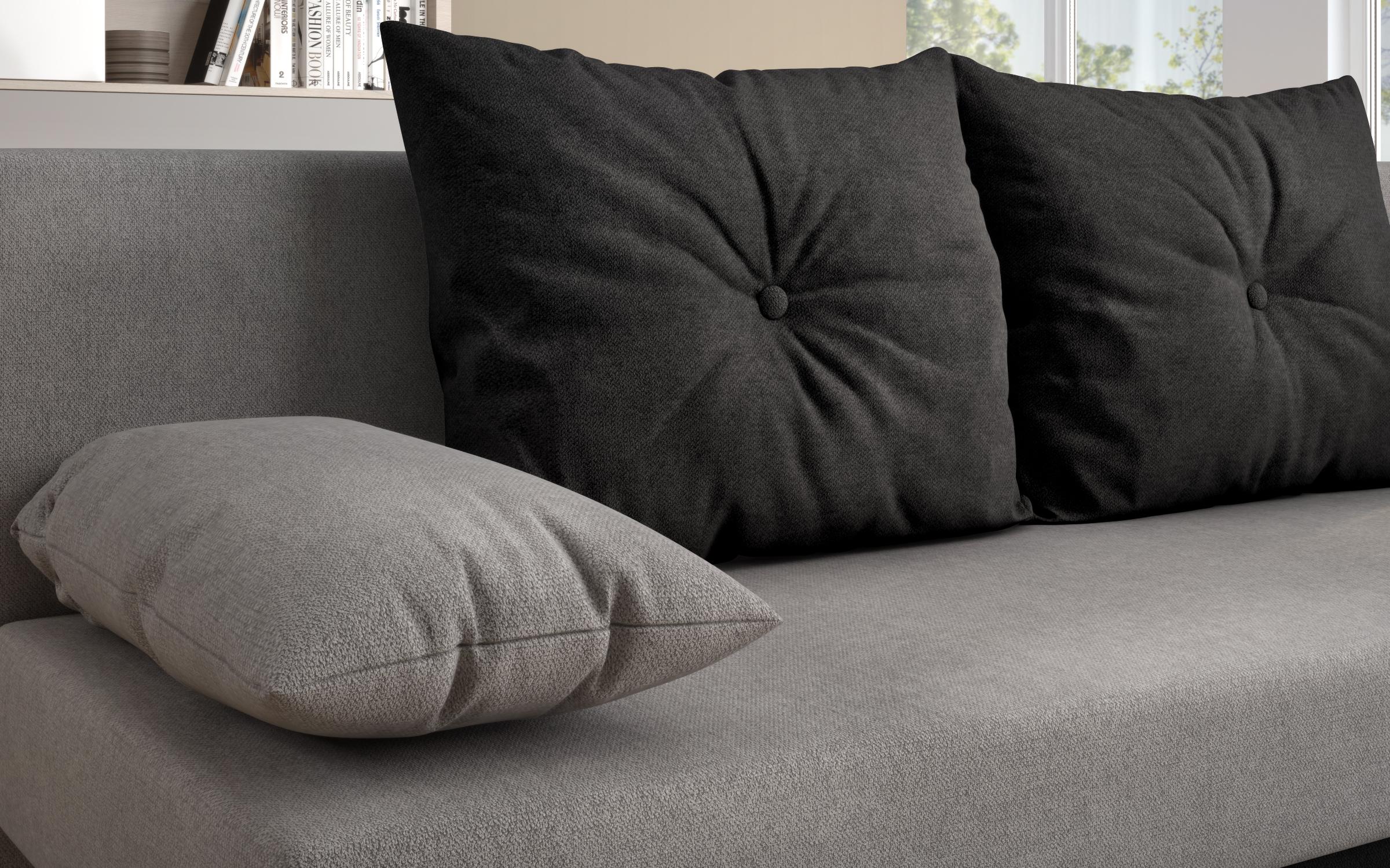 Extendable sofa Victorio, grey + black  7