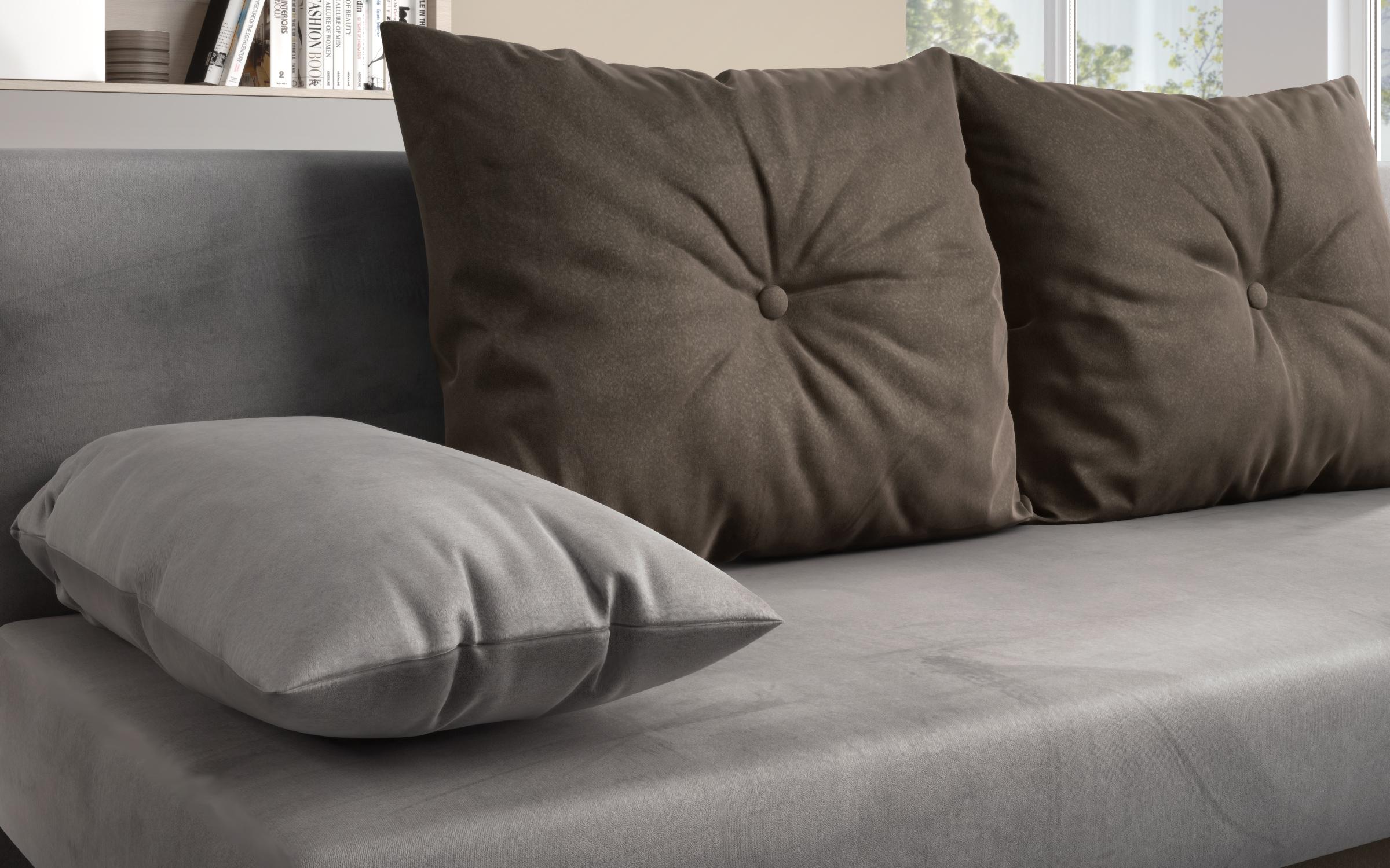 Extendable sofa Victorio, dark grey + brown  8