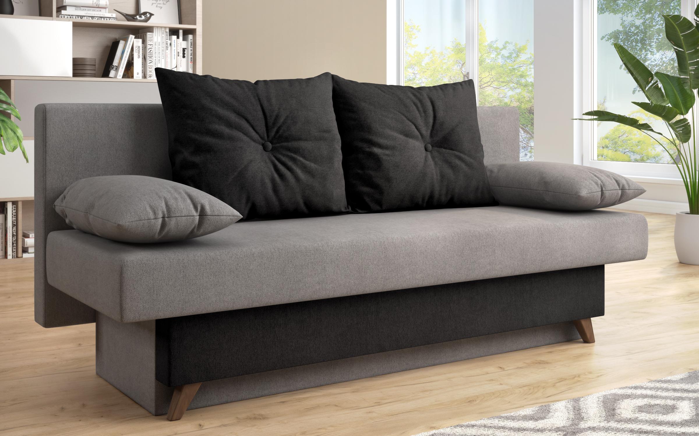 Extendable sofa Victorio, grey + black  4