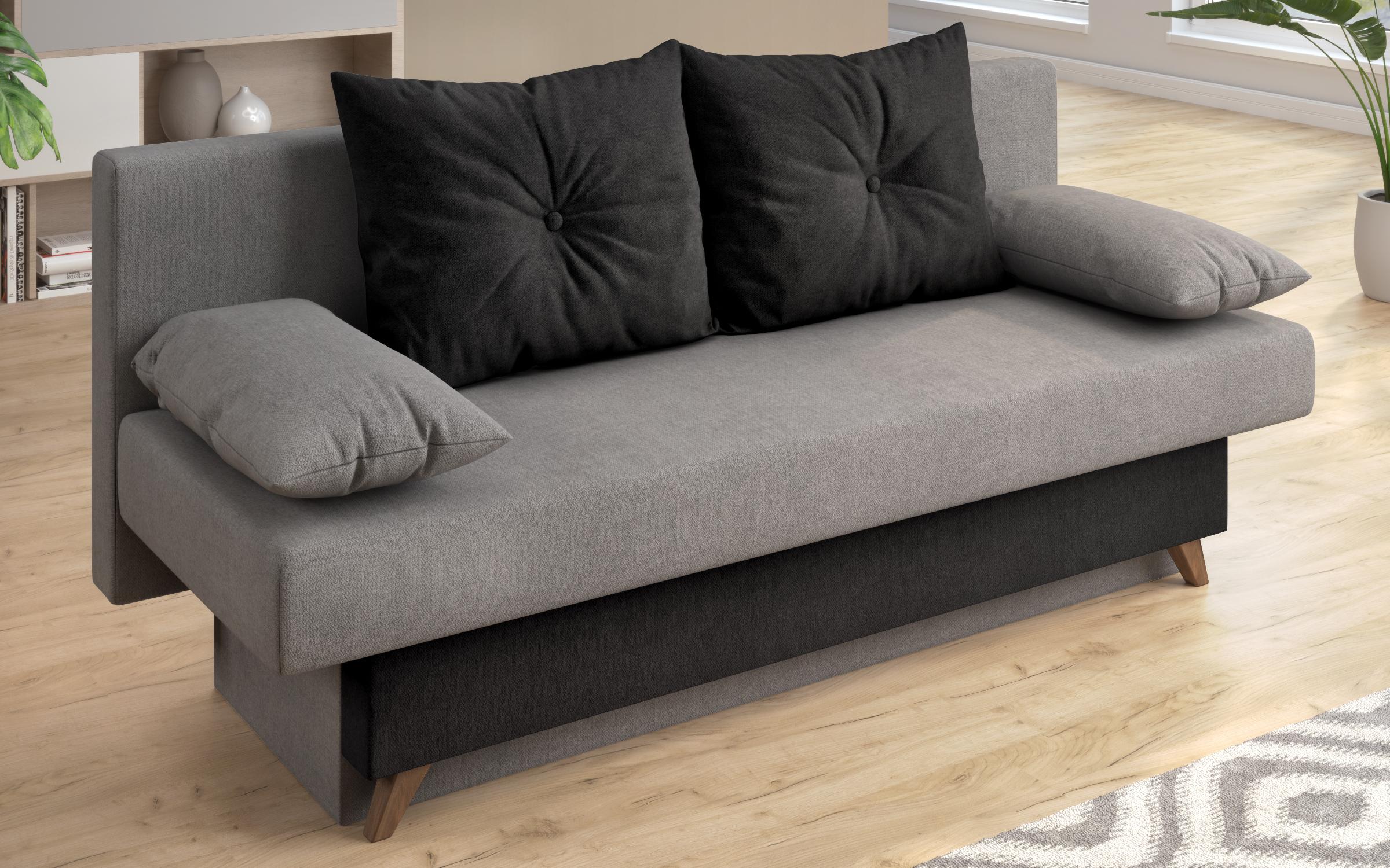 Extendable sofa Victorio, grey + black  5