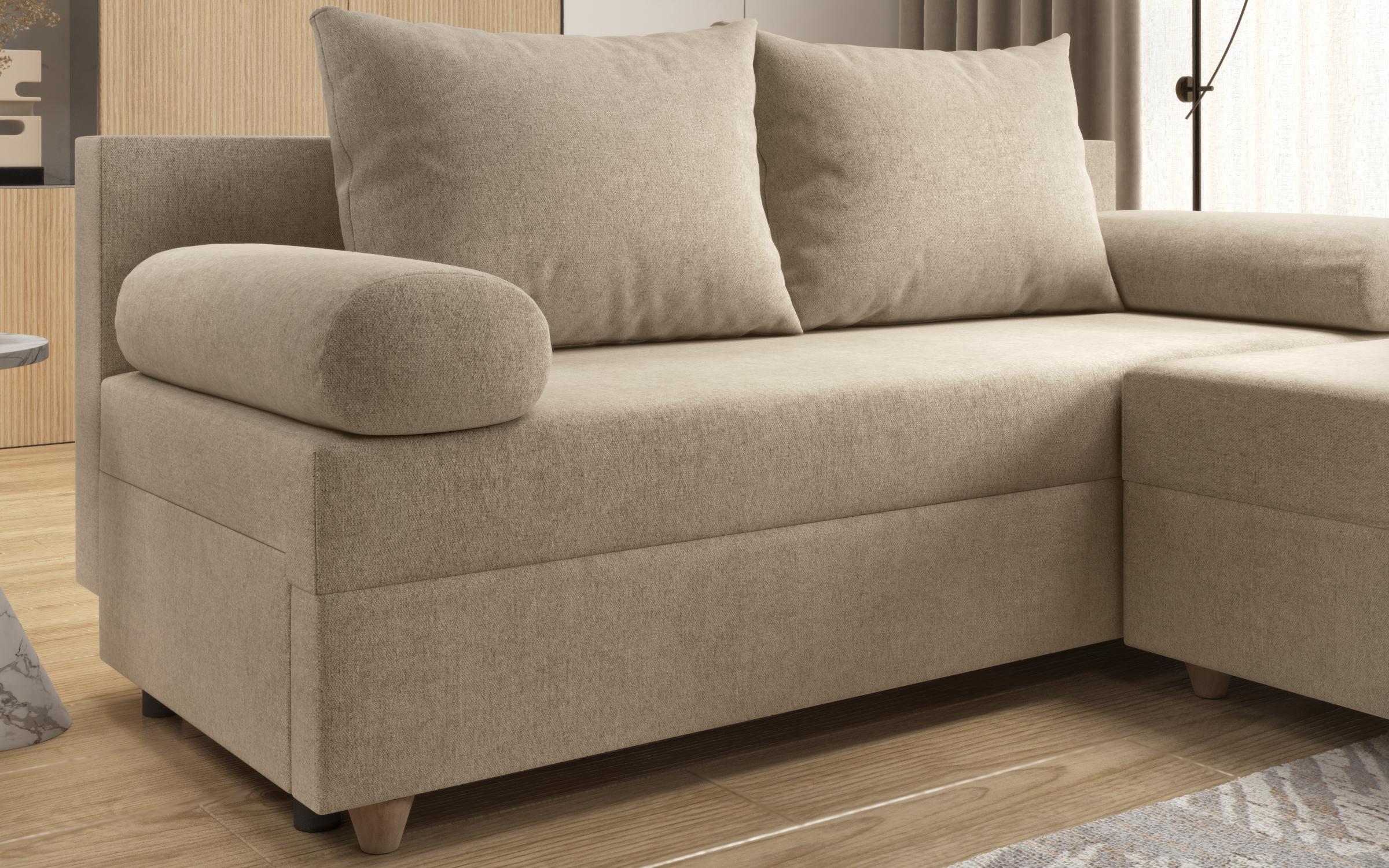 Extendable sofa + оttoman Vitaro, light beige  8