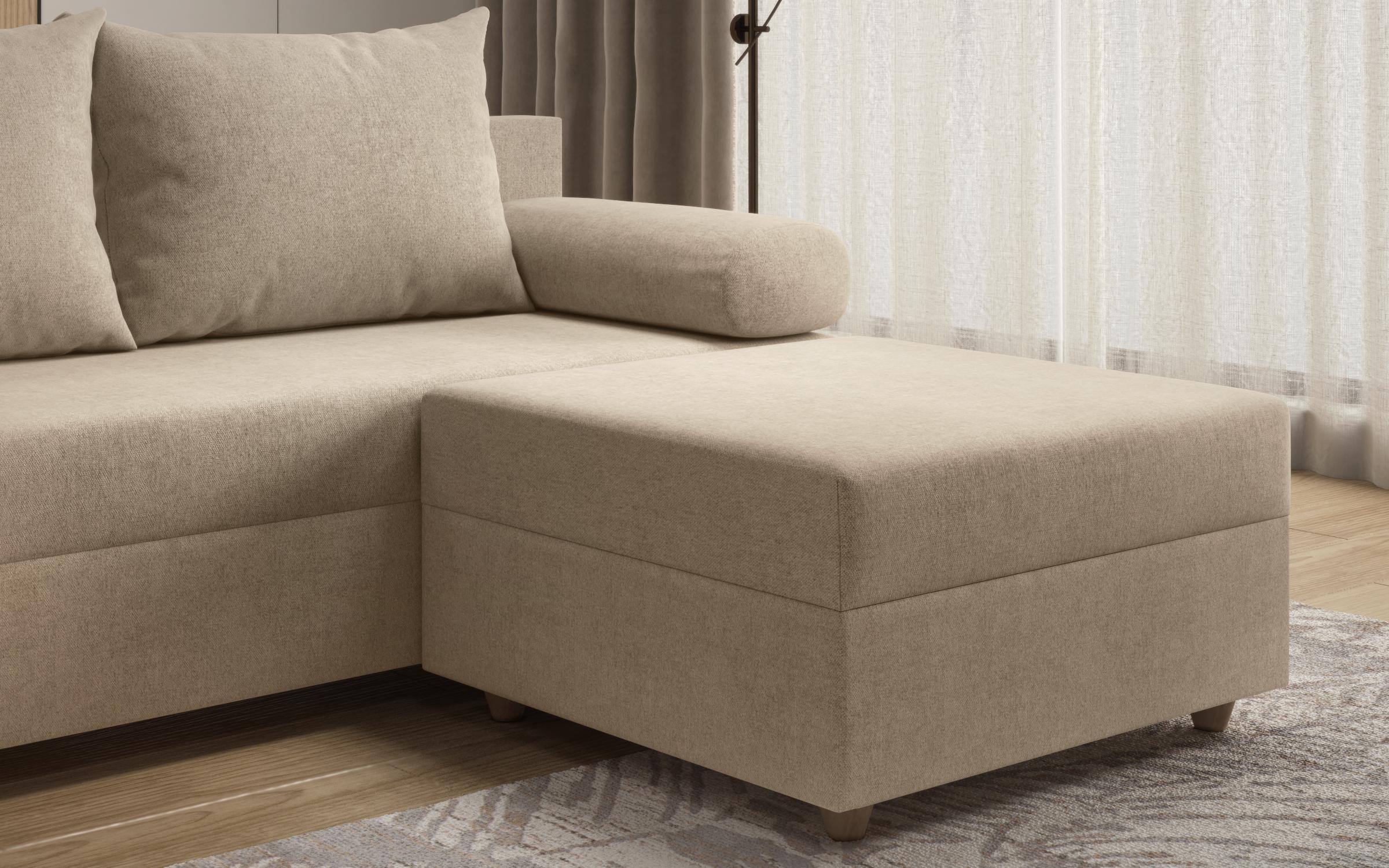 Extendable sofa + оttoman Vitaro, light beige  9