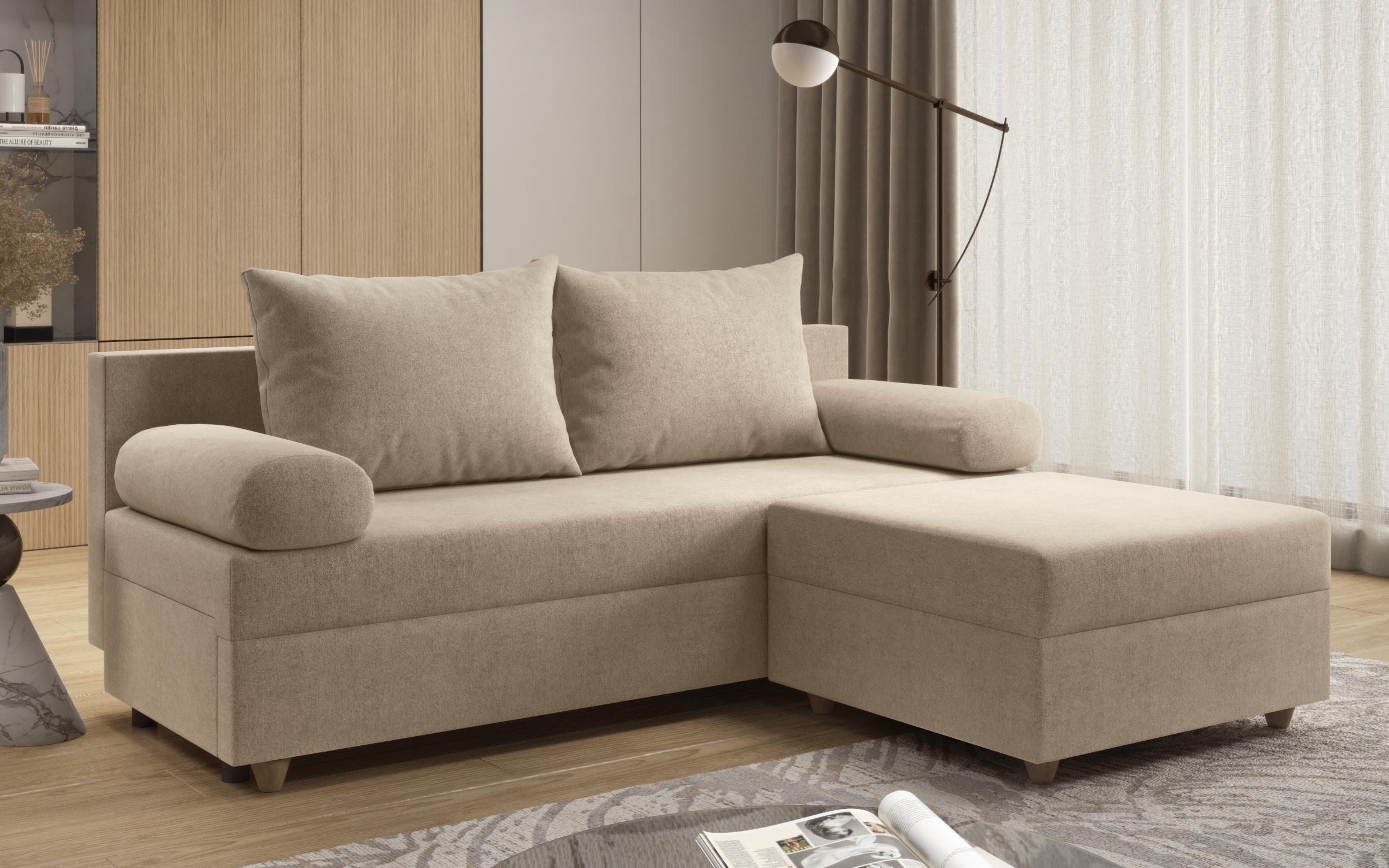 Extendable sofa + оttoman Vitaro, light beige  4