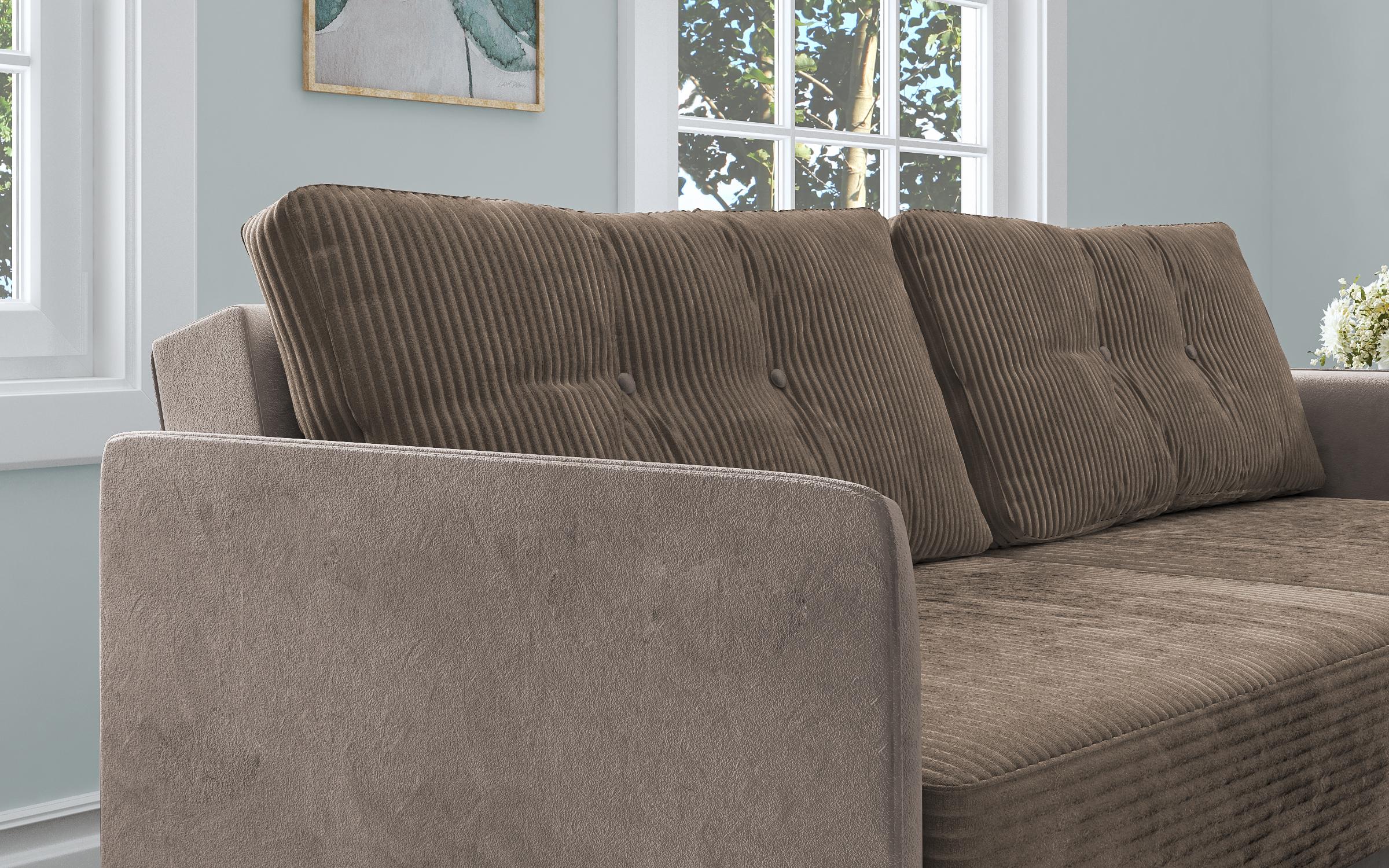 Extendable click-clack sofa Aristo, beige + light grey  5