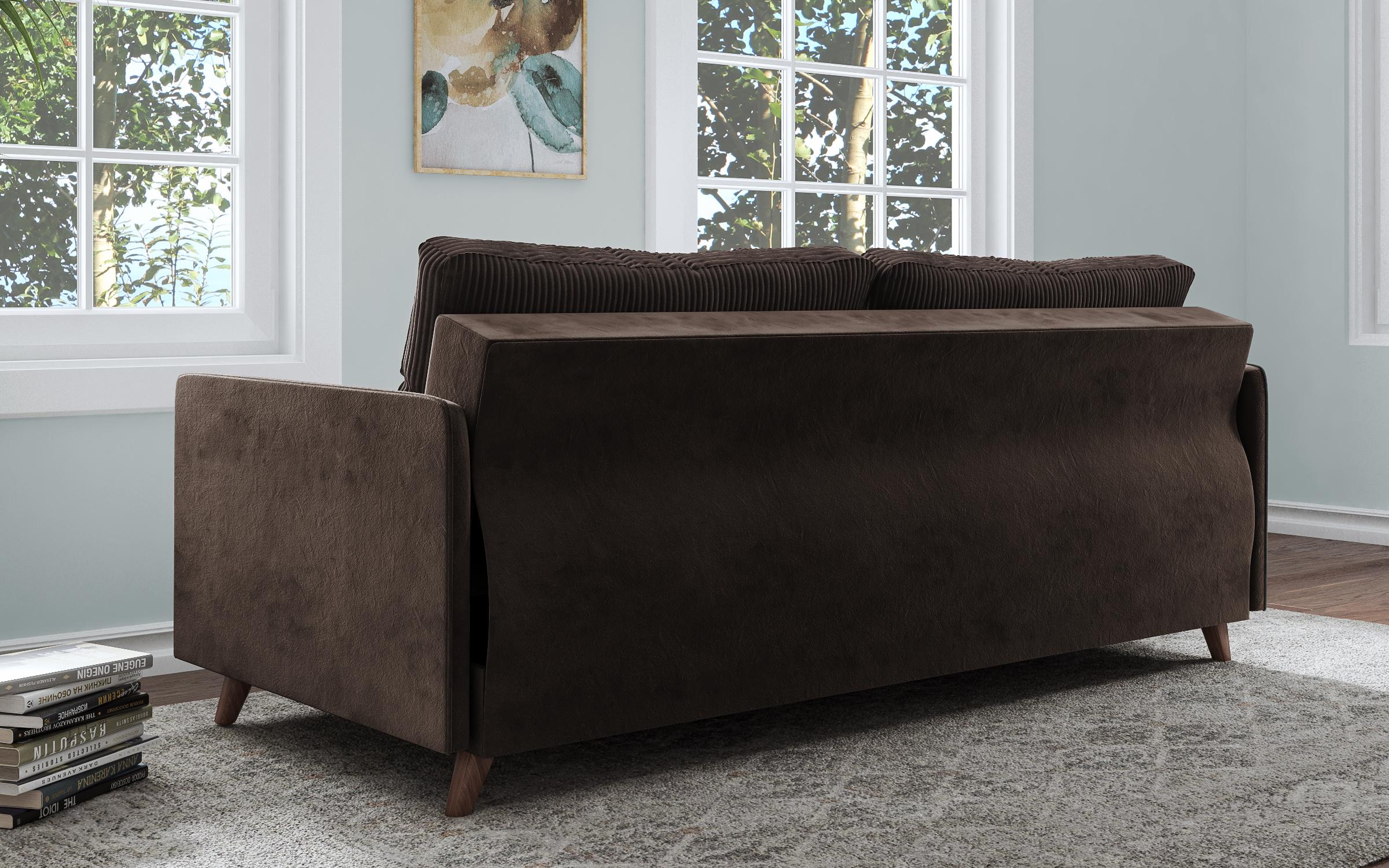 Extendable click-clack sofa Aristo, brown  7
