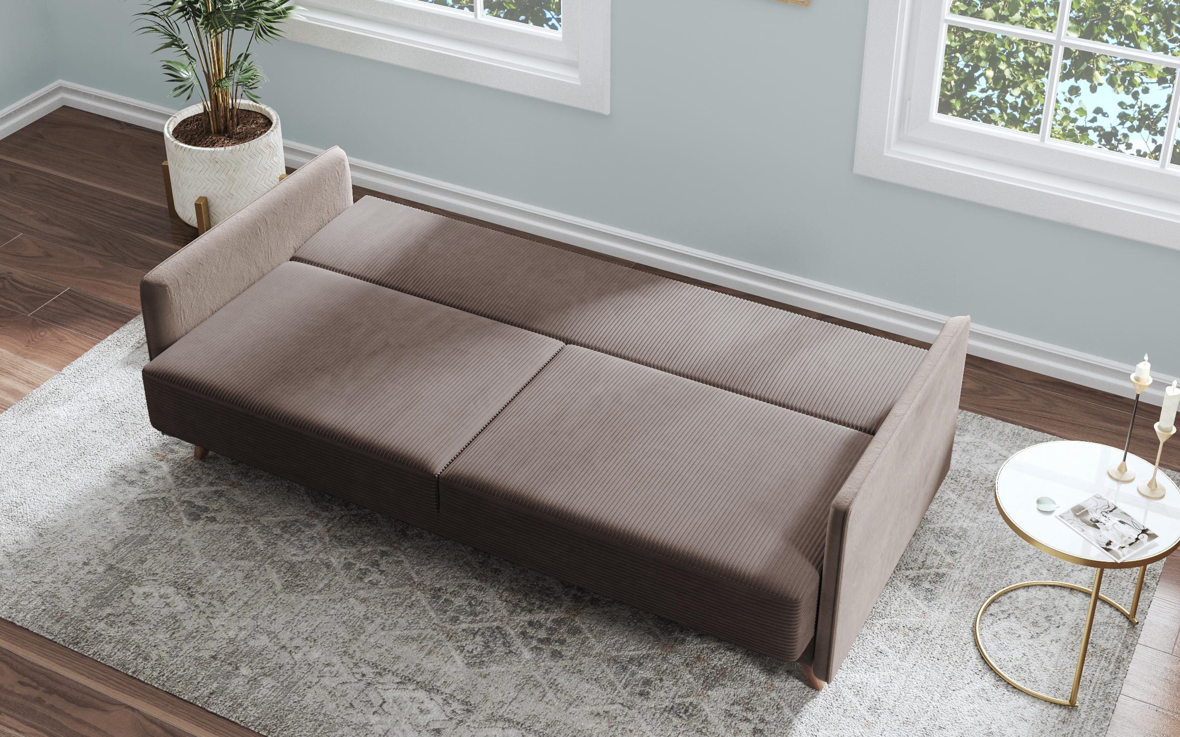 Extendable click-clack sofa Aristo, brown  8