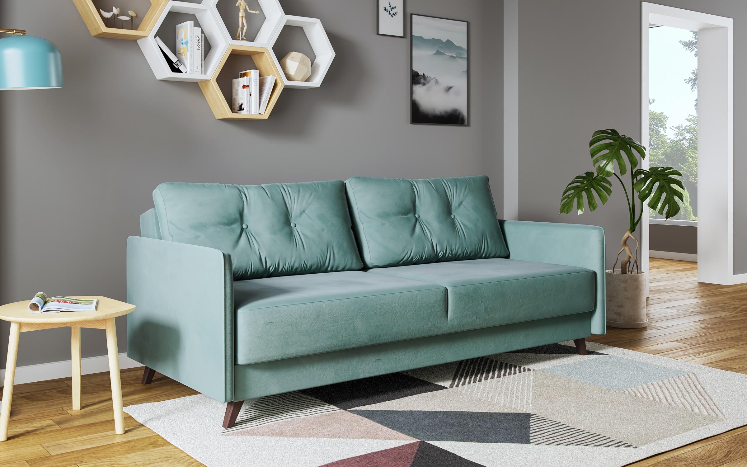 Extendable click-clack sofa Bali, turquoise  4