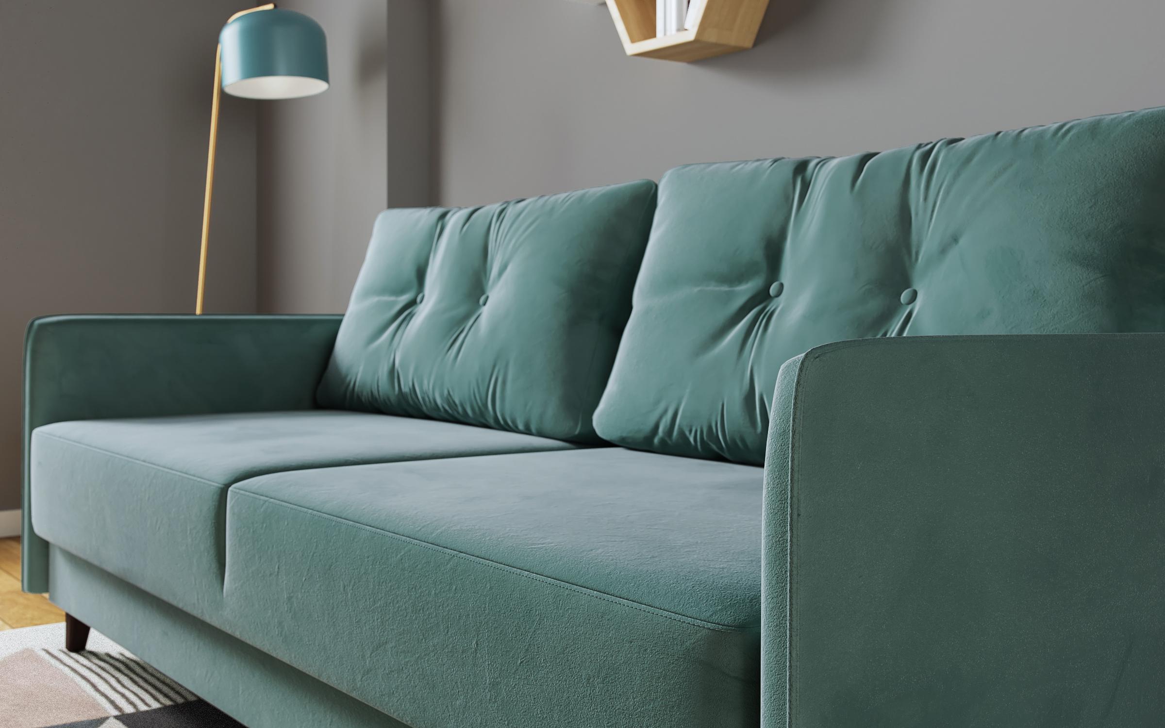 Extendable click-clack sofa Bali, turquoise  8