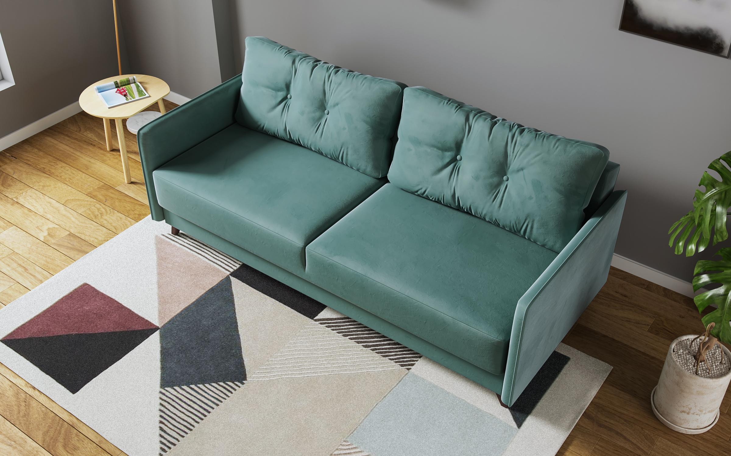 Extendable click-clack sofa Bali, turquoise  5