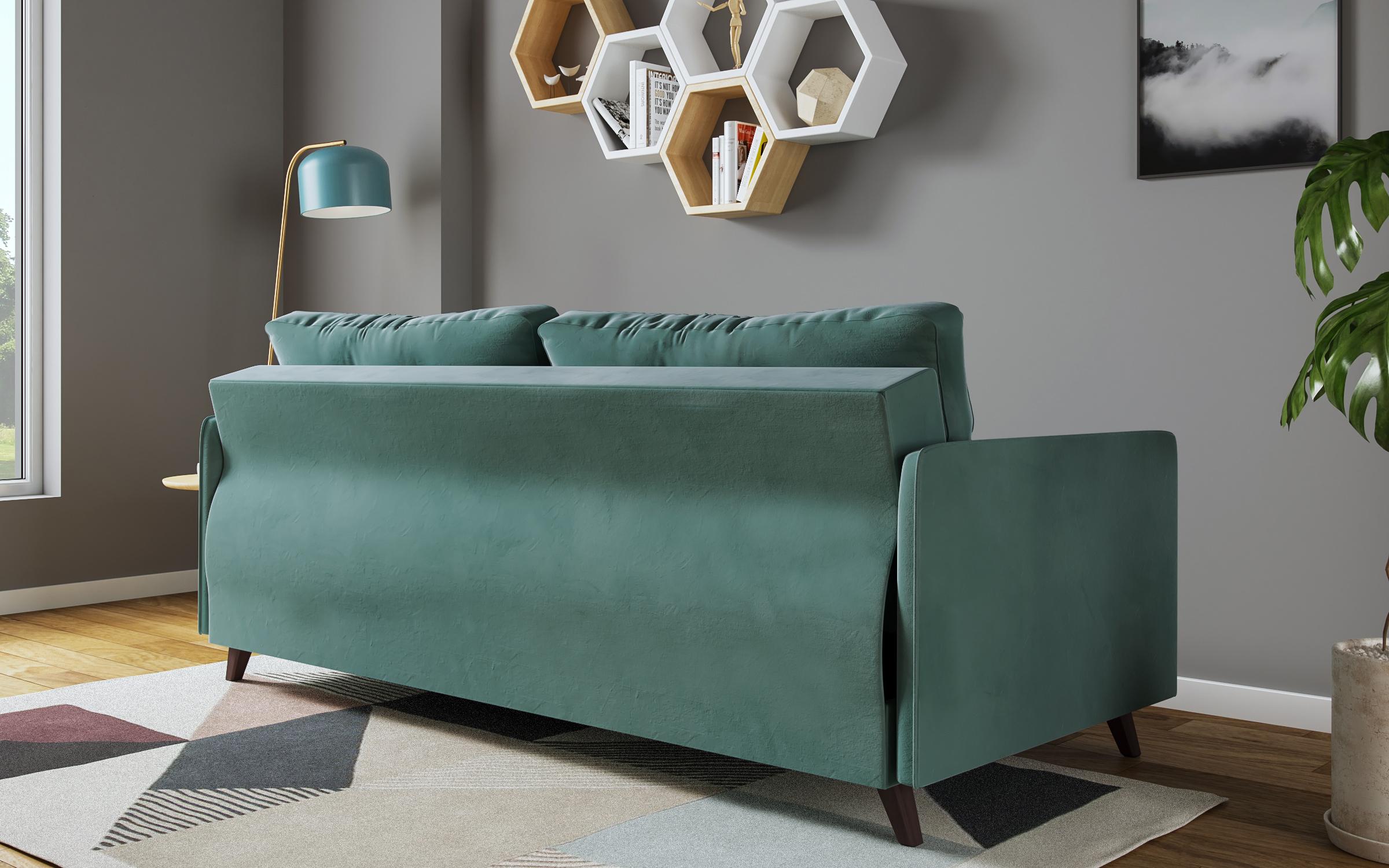 Extendable click-clack sofa Bali, turquoise  6