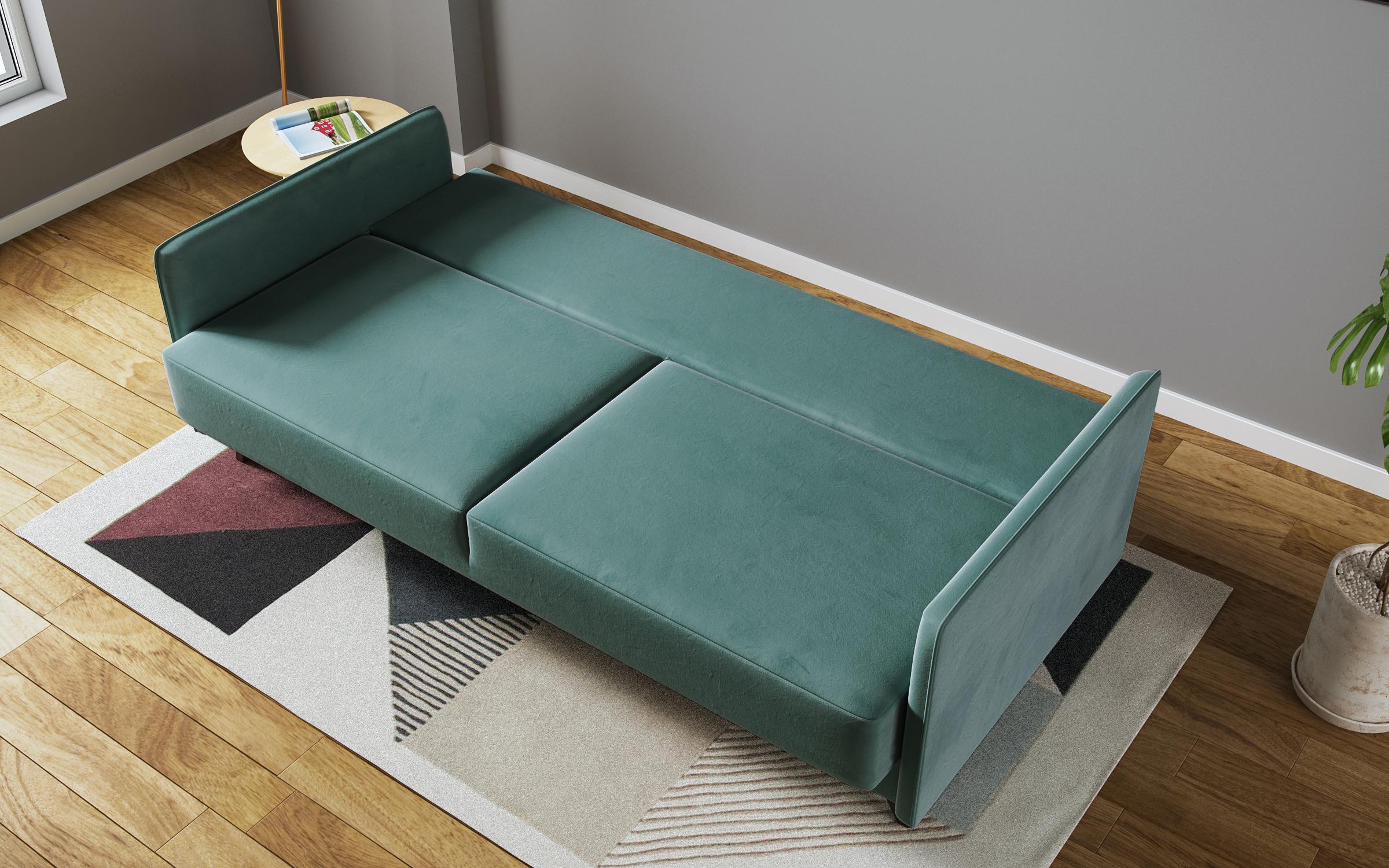 Extendable click-clack sofa Bali, turquoise  7