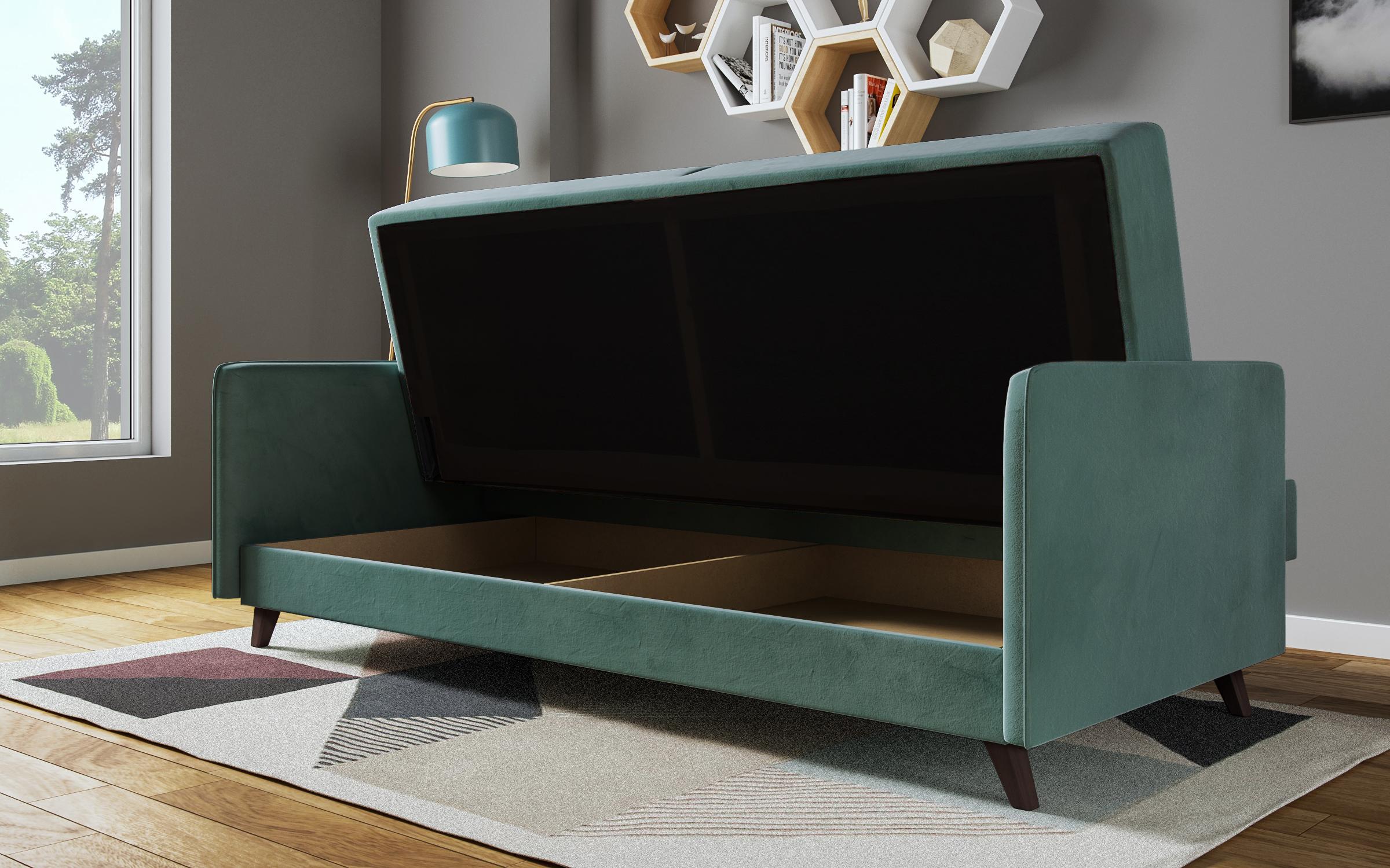 Extendable click-clack sofa Bali, turquoise  9