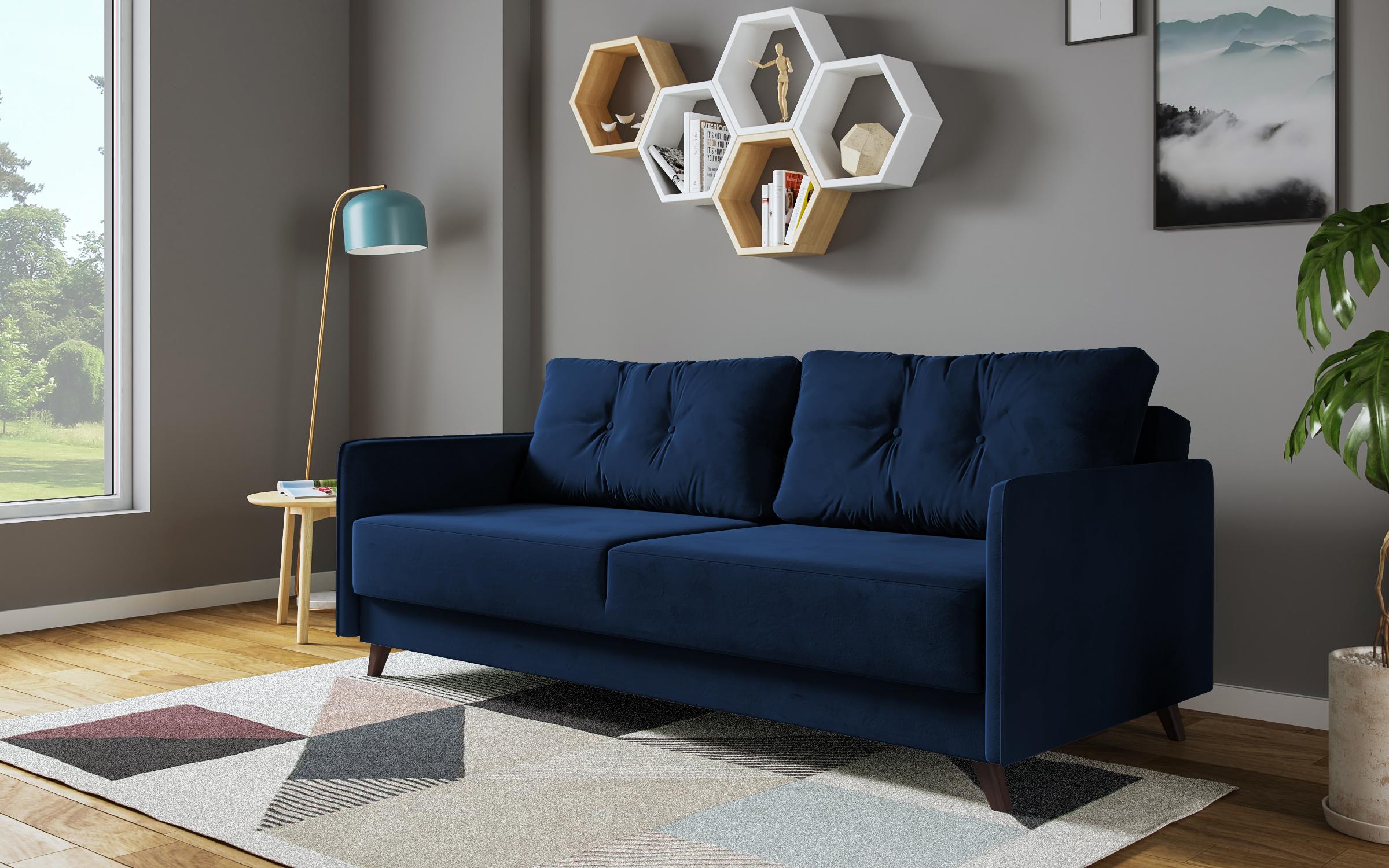 Extendable click-clack sofa Bali, blue  3