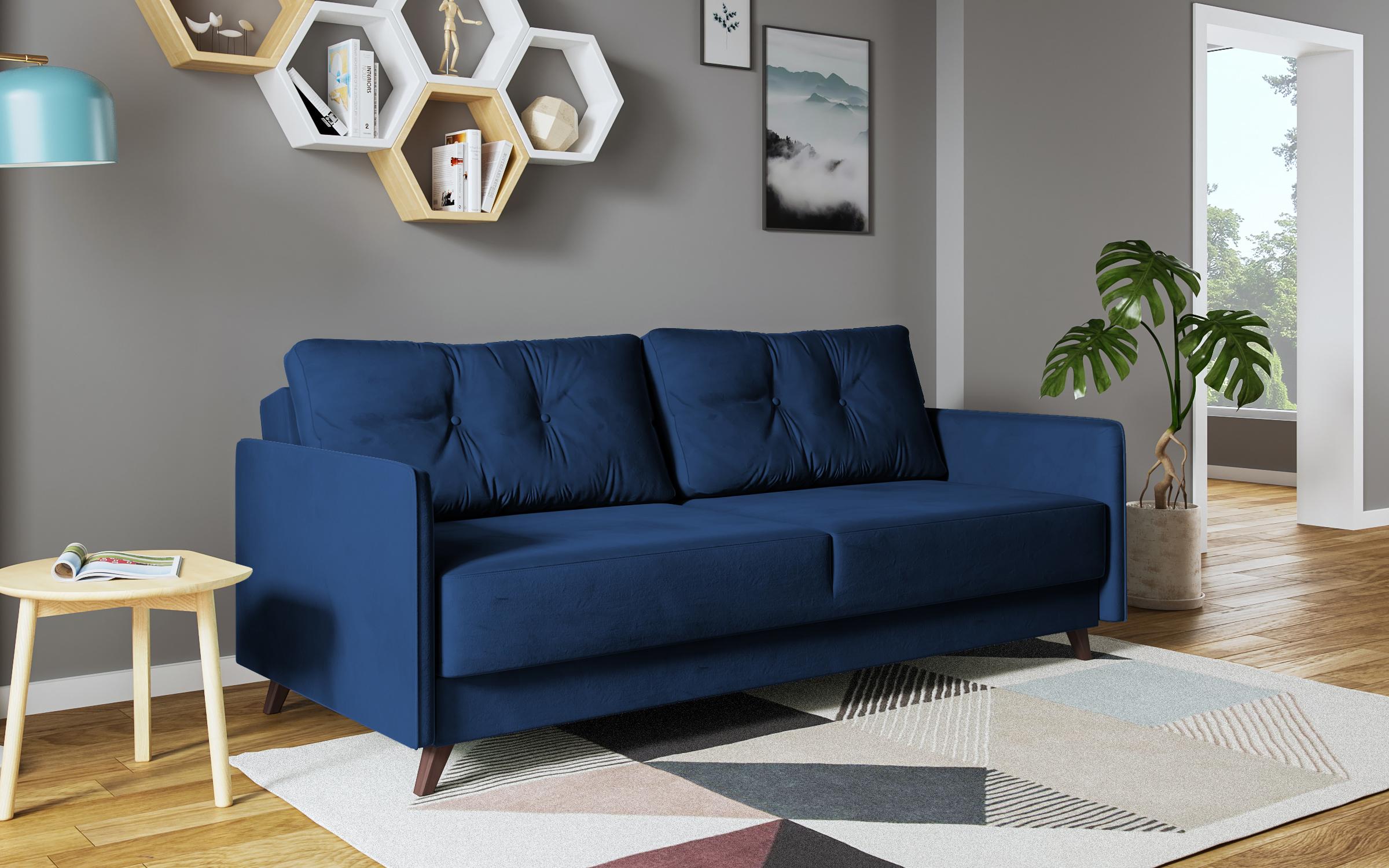 Extendable click-clack sofa Bali, blue  4