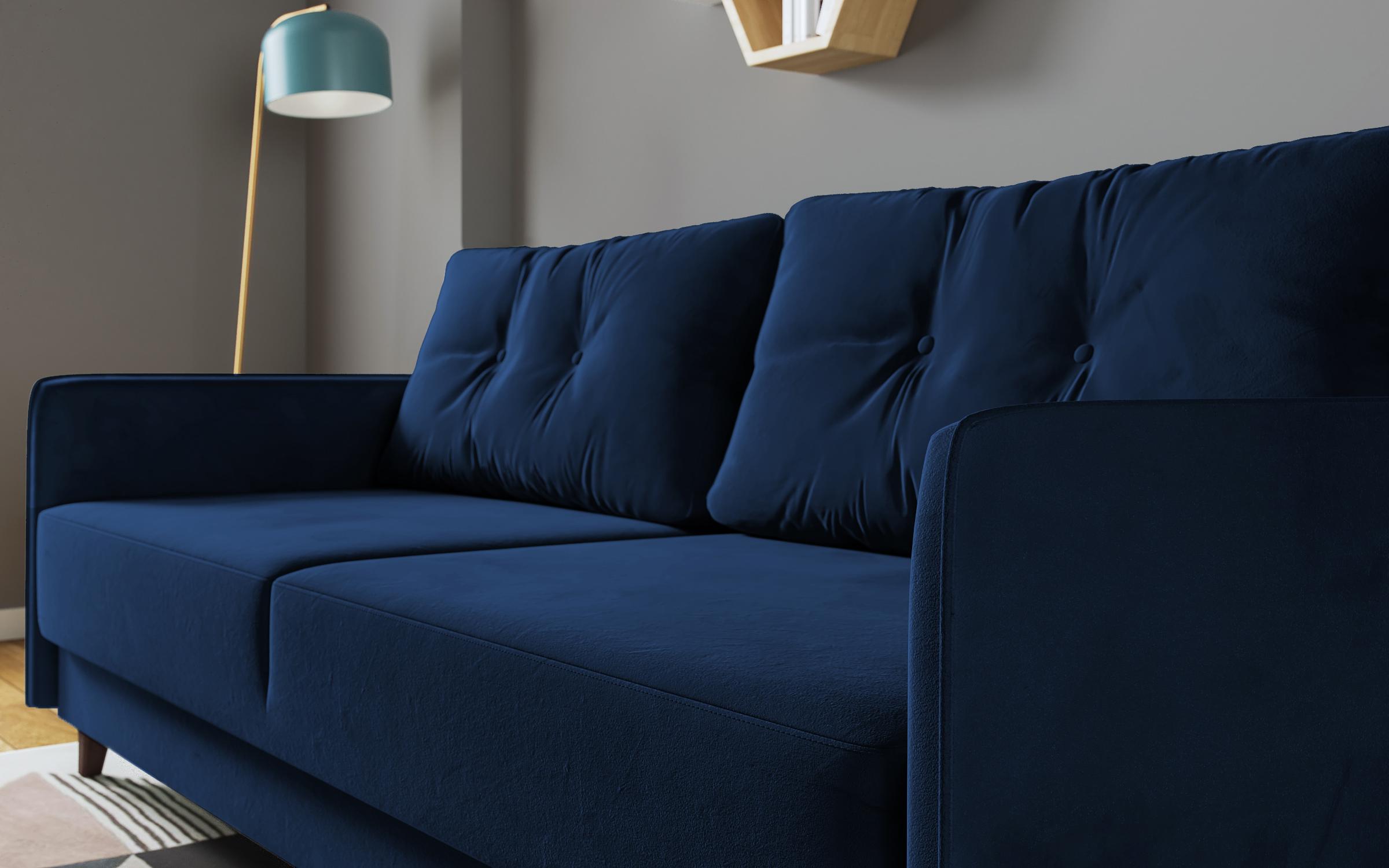 Extendable click-clack sofa Bali, blue  8