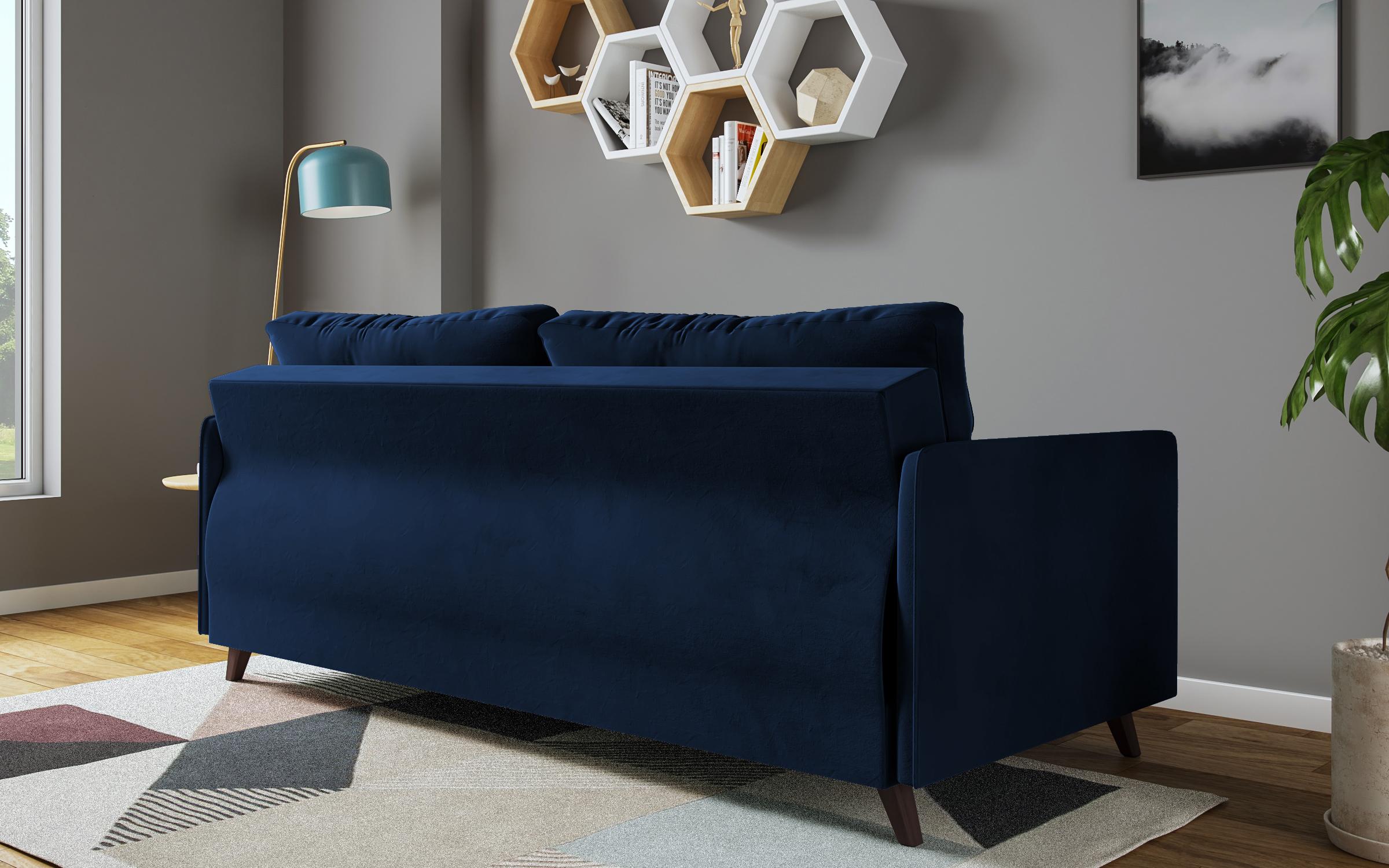 Extendable click-clack sofa Bali, blue  6