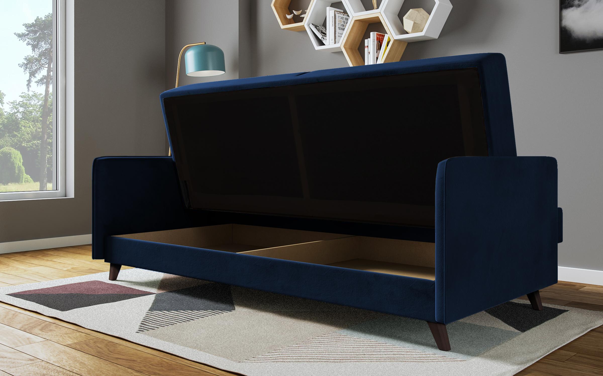 Extendable click-clack sofa Bali, blue  9