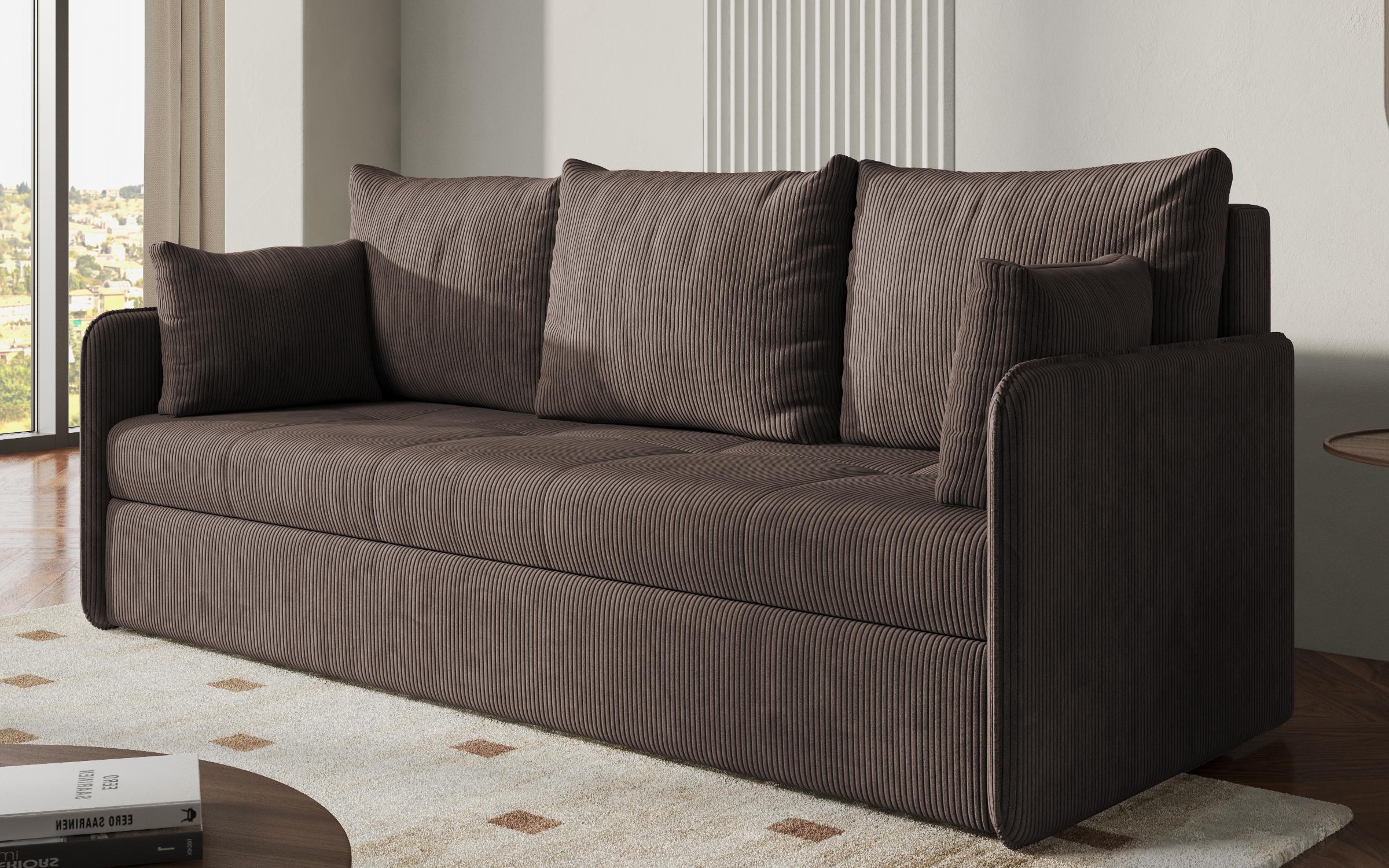 Extendable sofa Astel, light brown  3