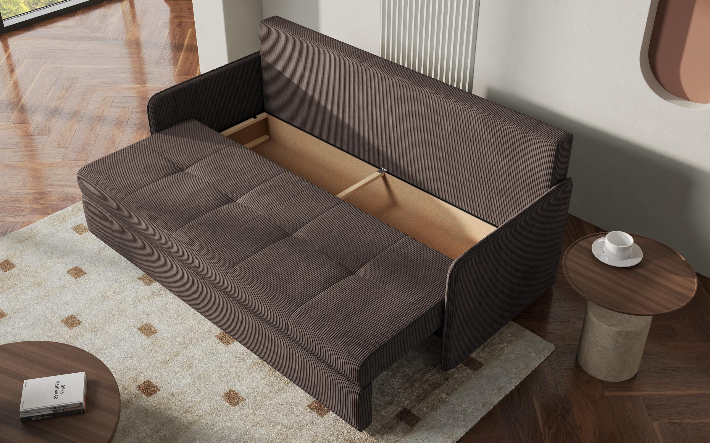 Extendable sofa Astel, light brown  6