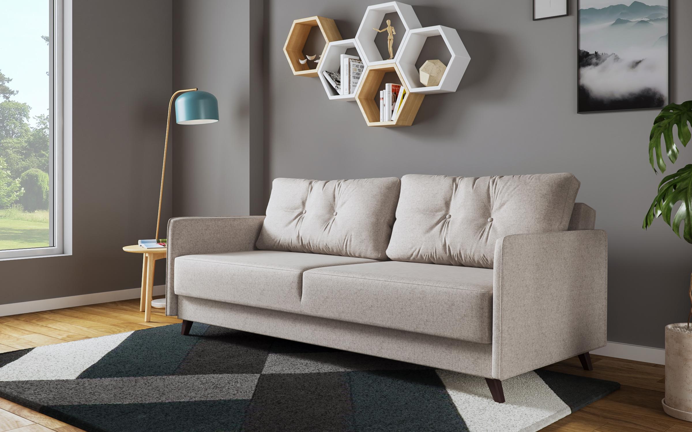 Extendable click-clack sofa Bali, beige  3