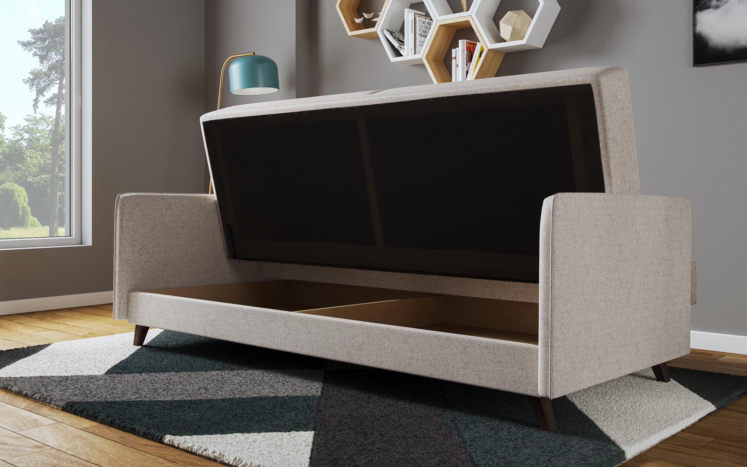 Extendable click-clack sofa Bali, beige  9
