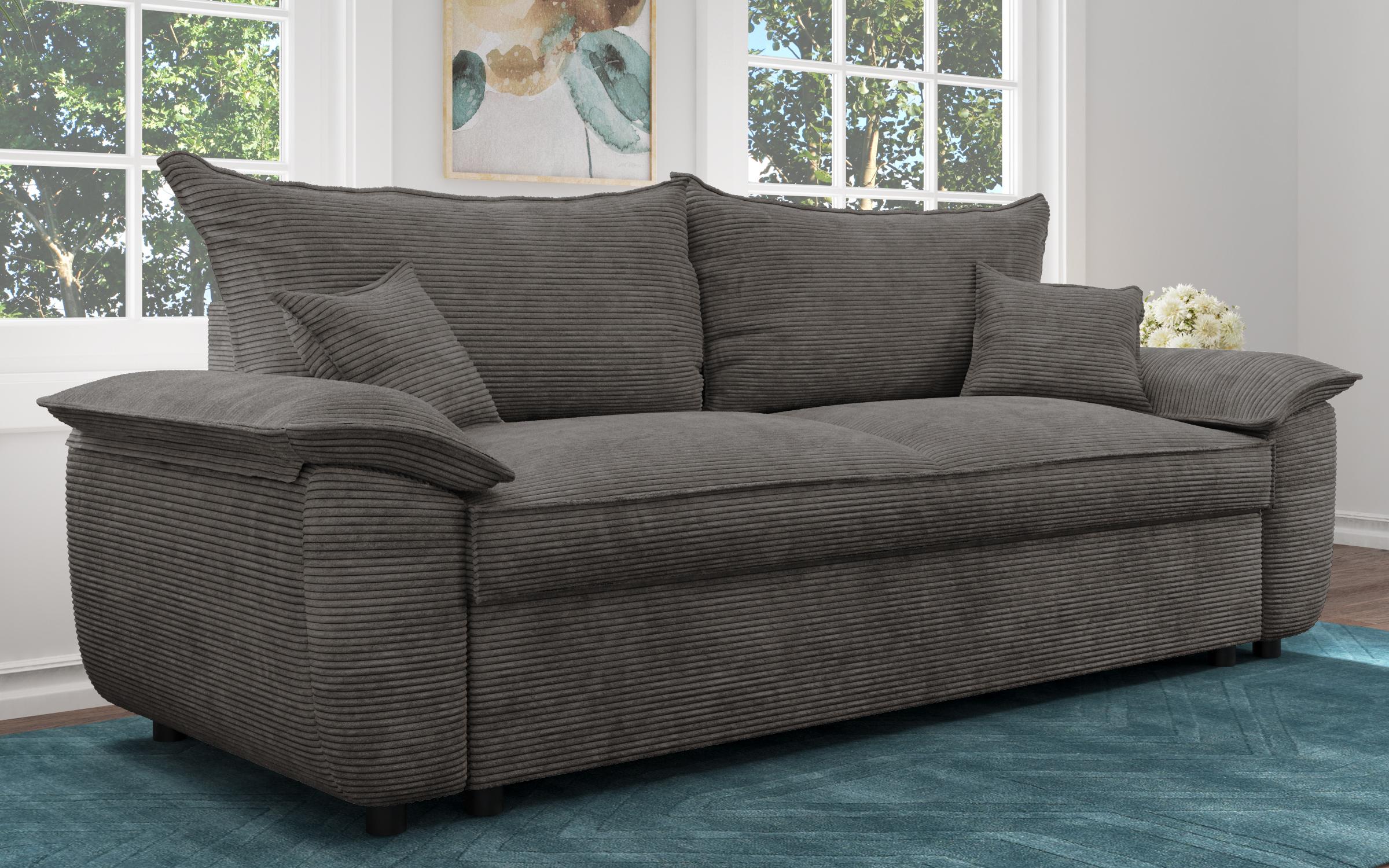 Extendable sofa Elzas, grey brown  3