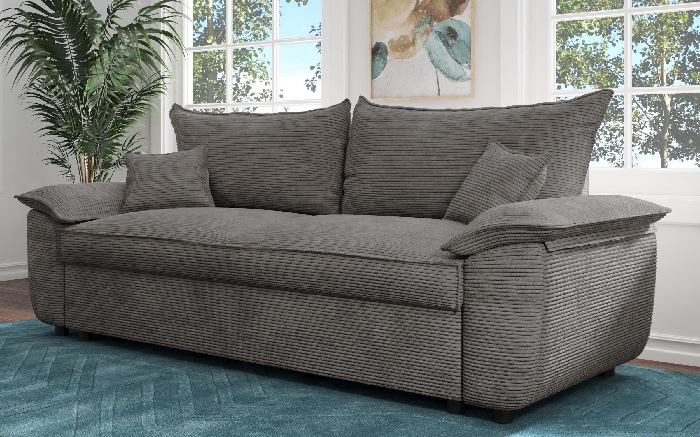 Extendable sofa Elzas, grey brown  4