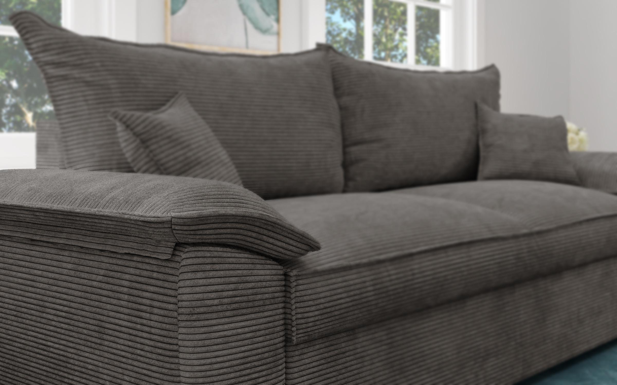 Extendable sofa Elzas, grey brown  5