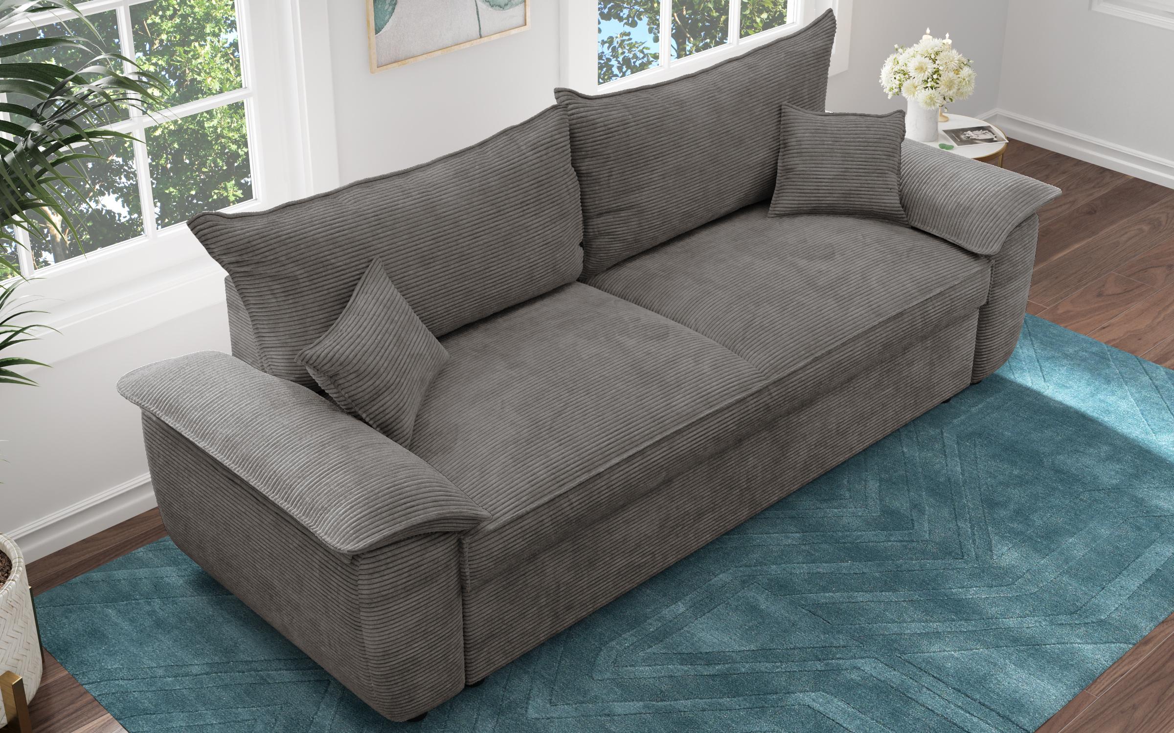 Extendable sofa Elzas, grey brown  6
