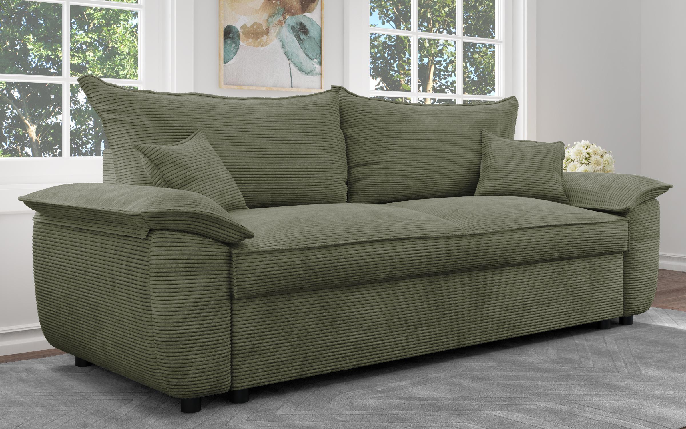 Extendable sofa Elzas, green  3