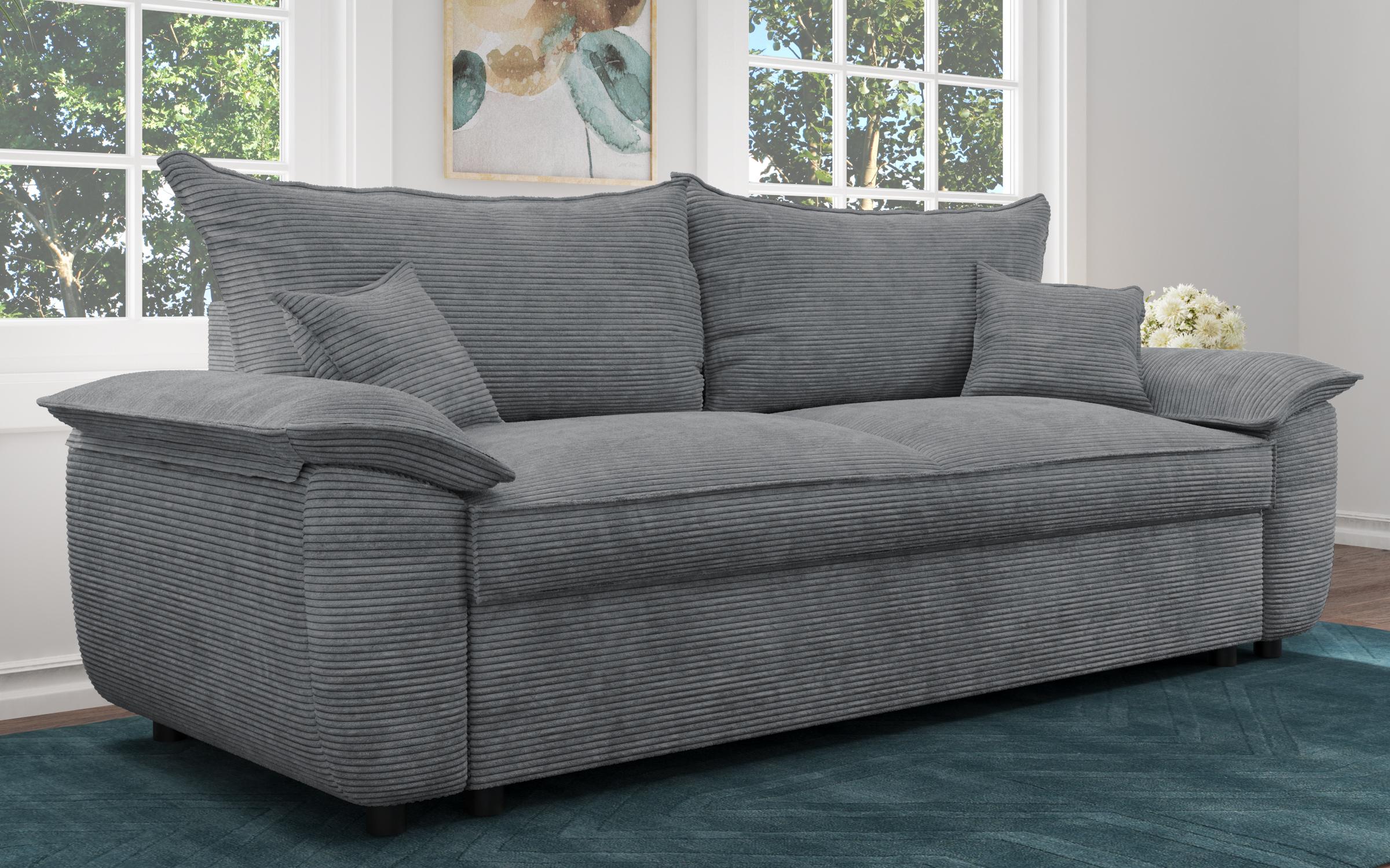 Extendable sofa Elzas, dark grey  3