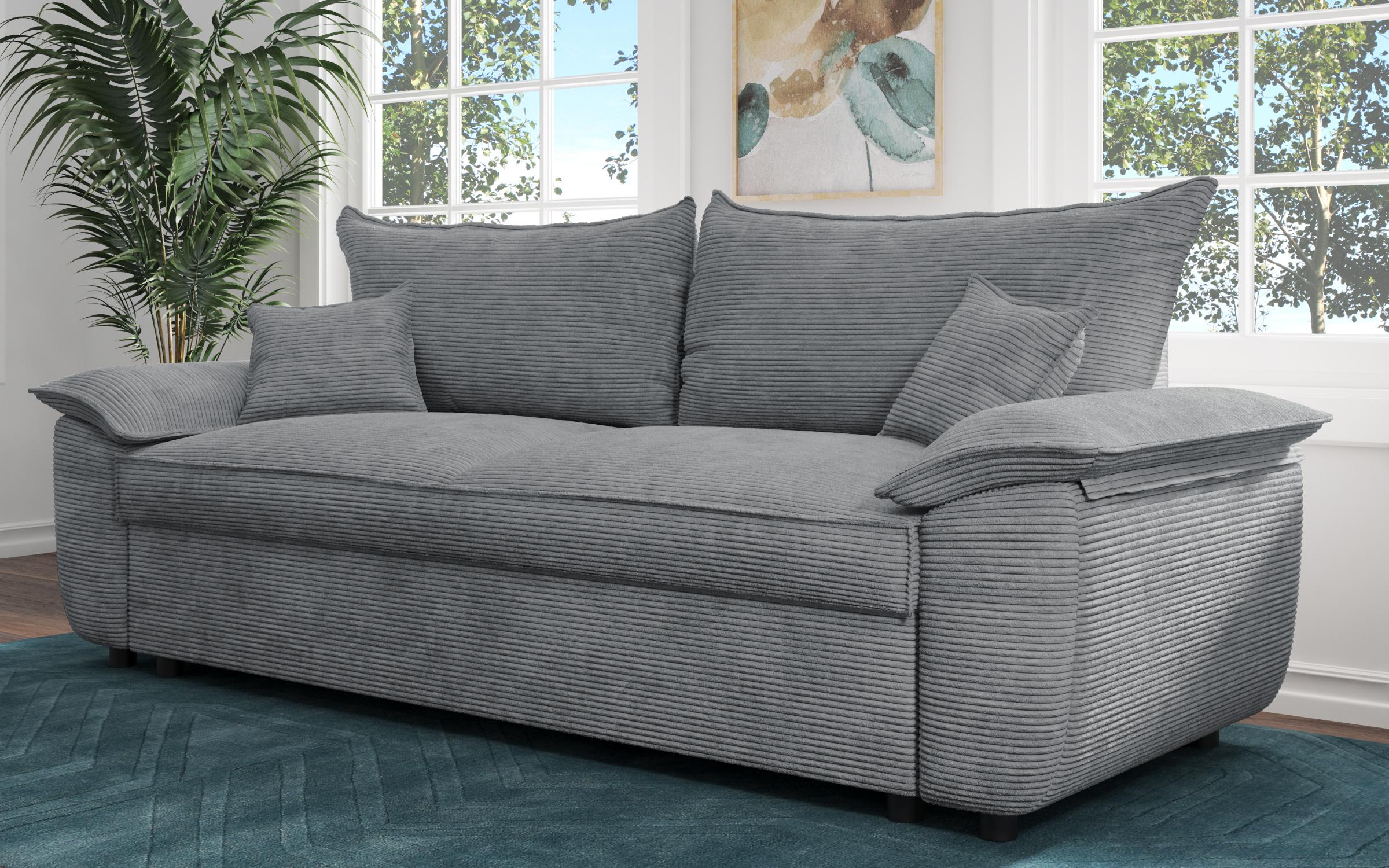 Extendable sofa Elzas, dark grey  4