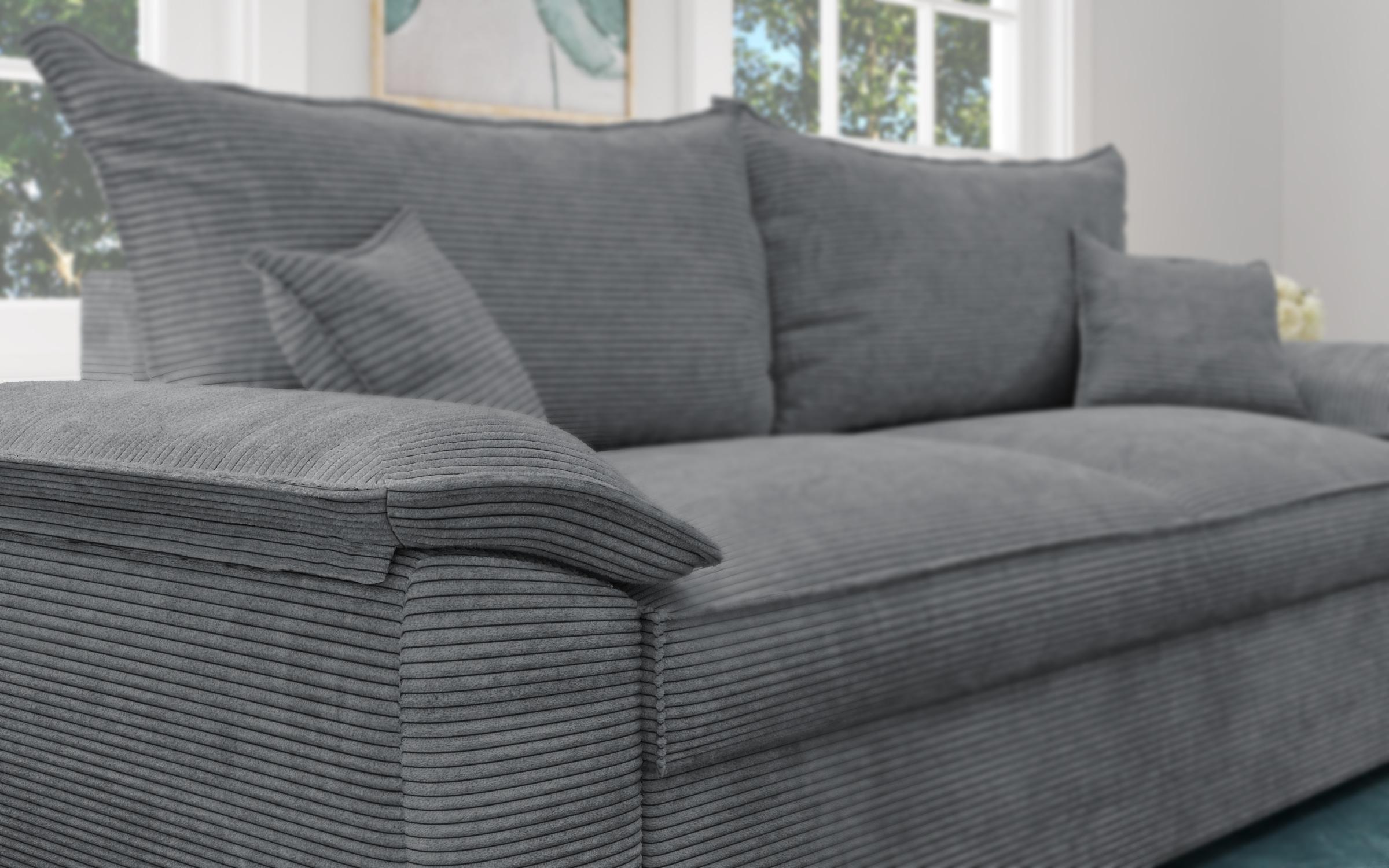 Extendable sofa Elzas, dark grey  5